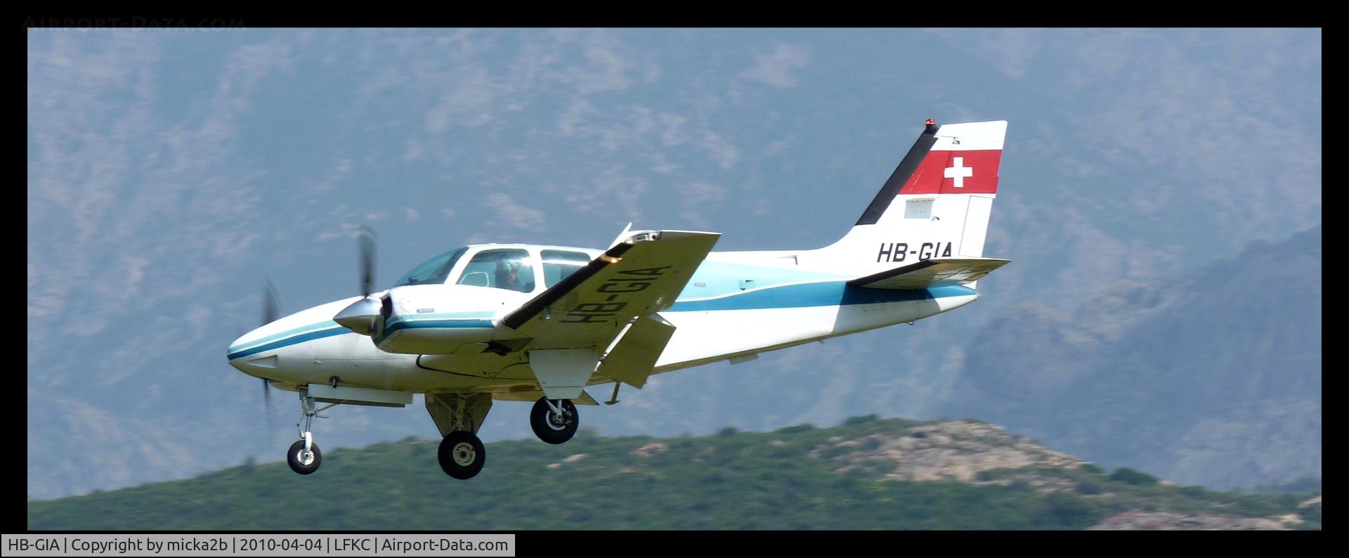 HB-GIA, 1974 Beech 95-B55 Baron Baron C/N TC-1825, Landing in 36.