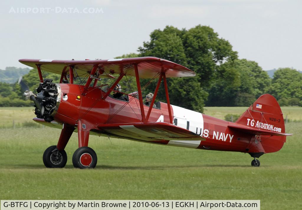 G-BTFG, 1940 Boeing A75N1 C/N 75-3441, SHOT AT HEADCORN