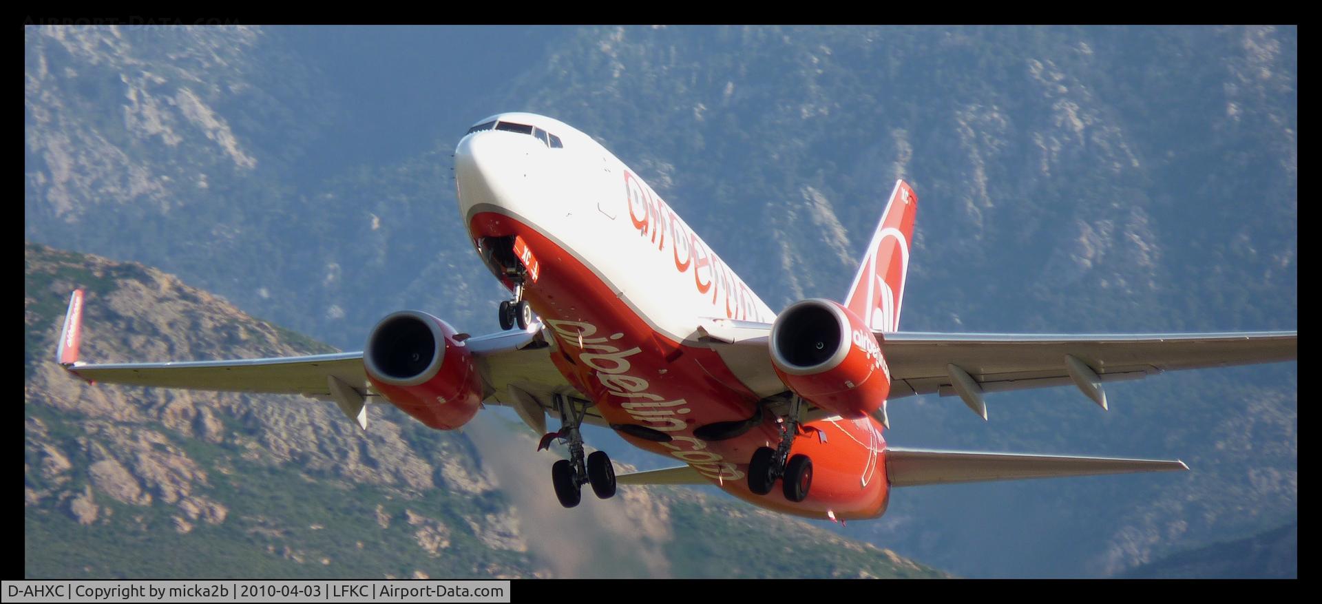 D-AHXC, 2007 Boeing 737-7K5 C/N 34693, Take Off in 36. It's the first comercial flight between Cologne and Calvi.
