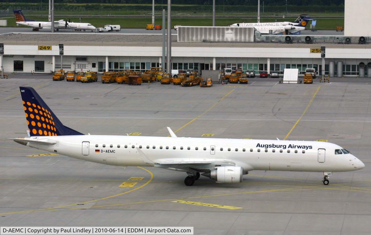 D-AEMC, 2009 Embraer 195LR (ERJ-190-200LR) C/N 19000300, busy at Munich