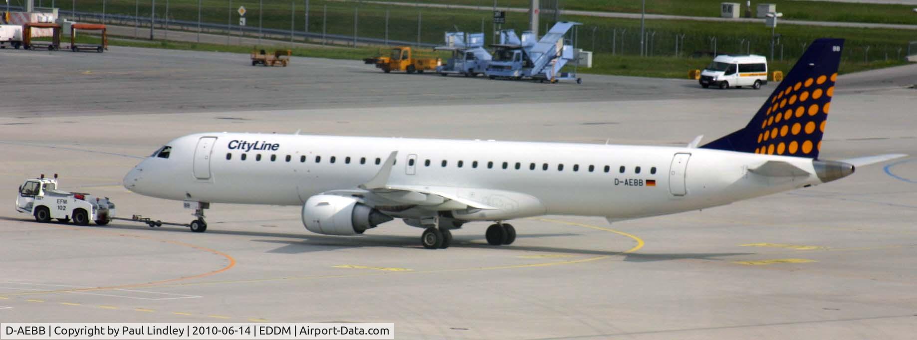 D-AEBB, 2009 Embraer 195LR (ERJ-190-200LR) C/N 19000316, Pushing for another sector