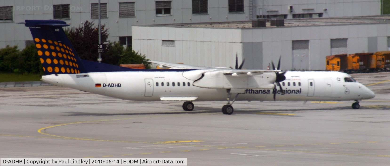 D-ADHB, 2001 De Havilland Canada DHC-8-402Q Dash 8 C/N 4029, morning rush flight