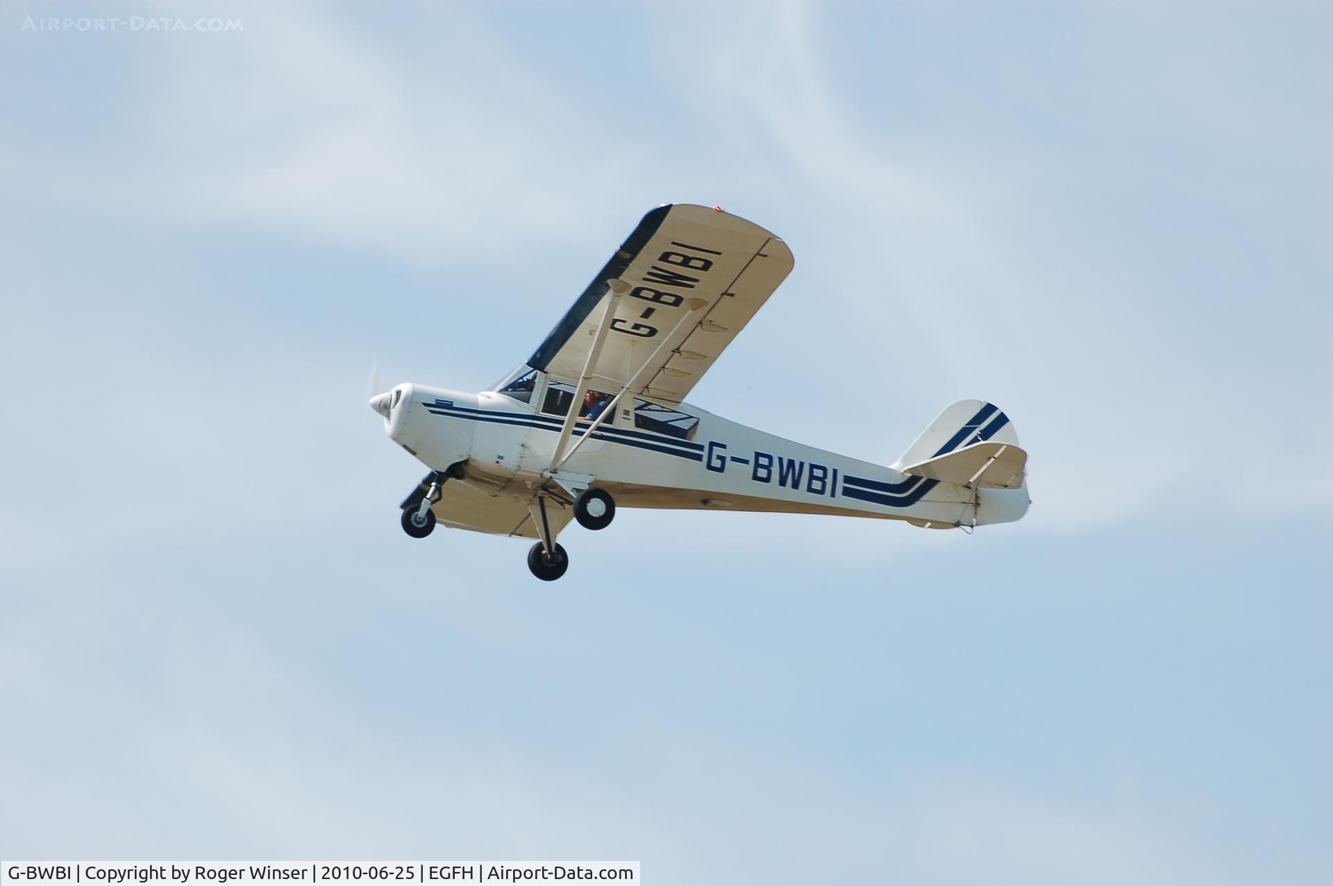G-BWBI, 1991 Taylorcraft F22A C/N 2207, Departing Runway 22 at Swansea Airport for a local flight