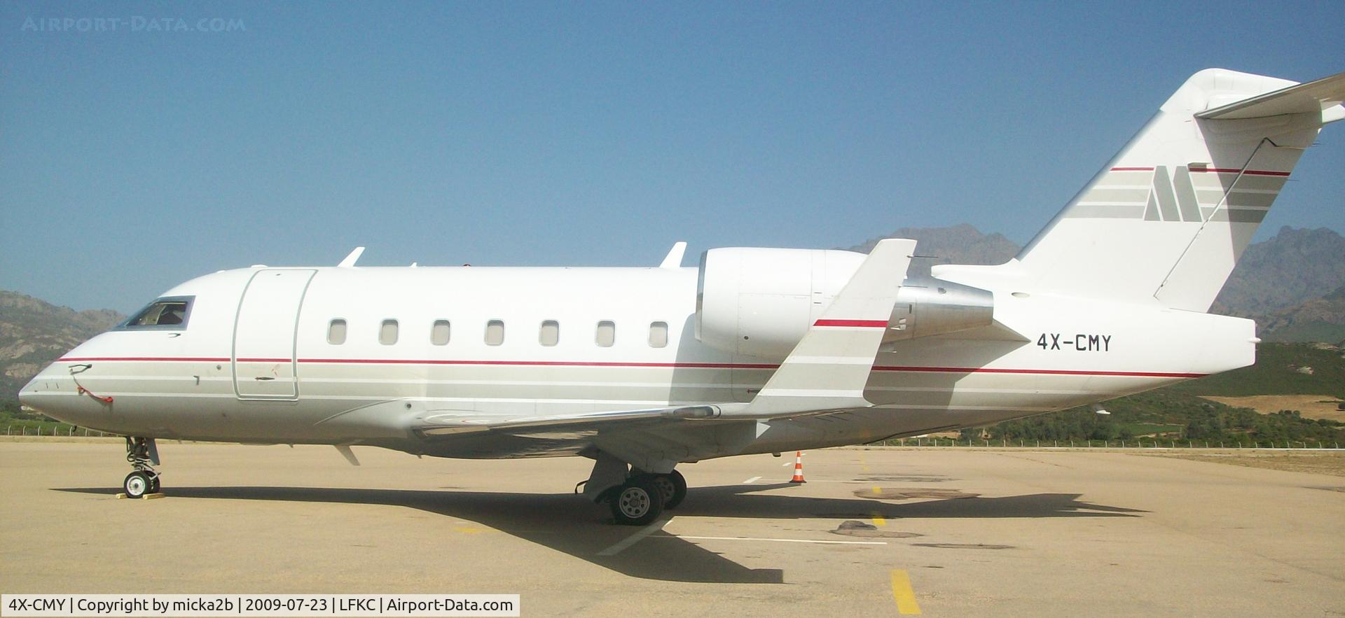 4X-CMY, 1998 Bombardier Challenger 604 (CL-600-2B16) C/N 5388, Parked.