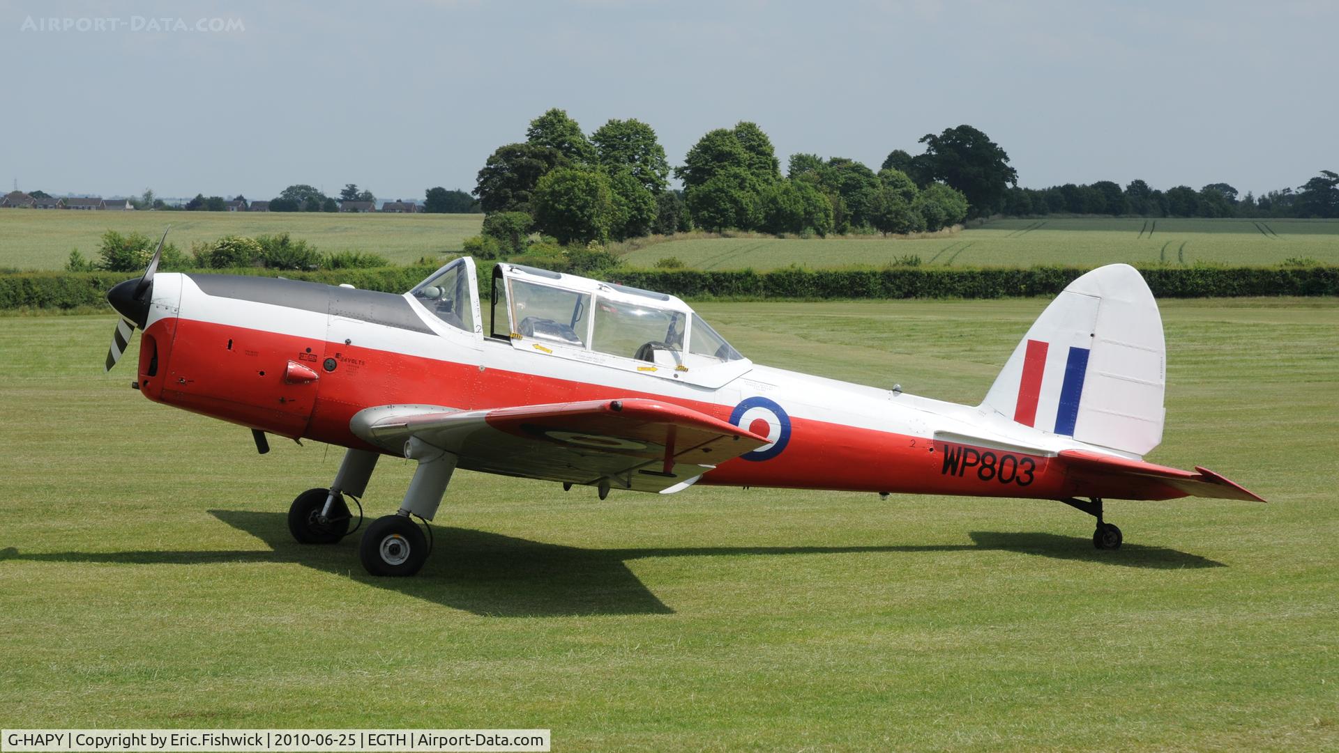 G-HAPY, 1952 De Havilland DHC-1 Chipmunk T.10 C/N C1/0697, WP803 visiting Shuttleworth (Old Warden) Airfield 