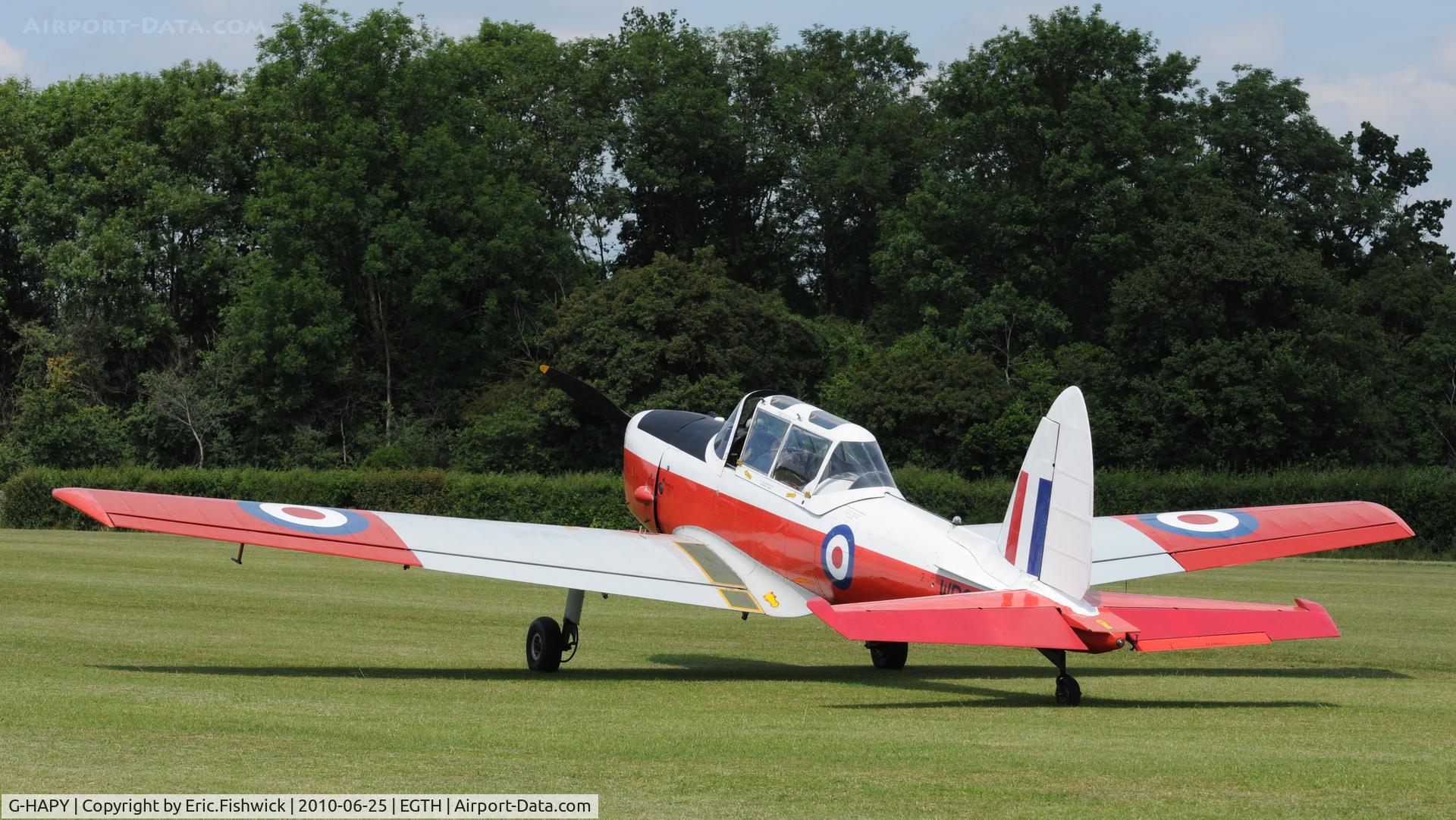 G-HAPY, 1952 De Havilland DHC-1 Chipmunk T.10 C/N C1/0697, WP803 visiting Shuttleworth (Old Warden) Airfield 
