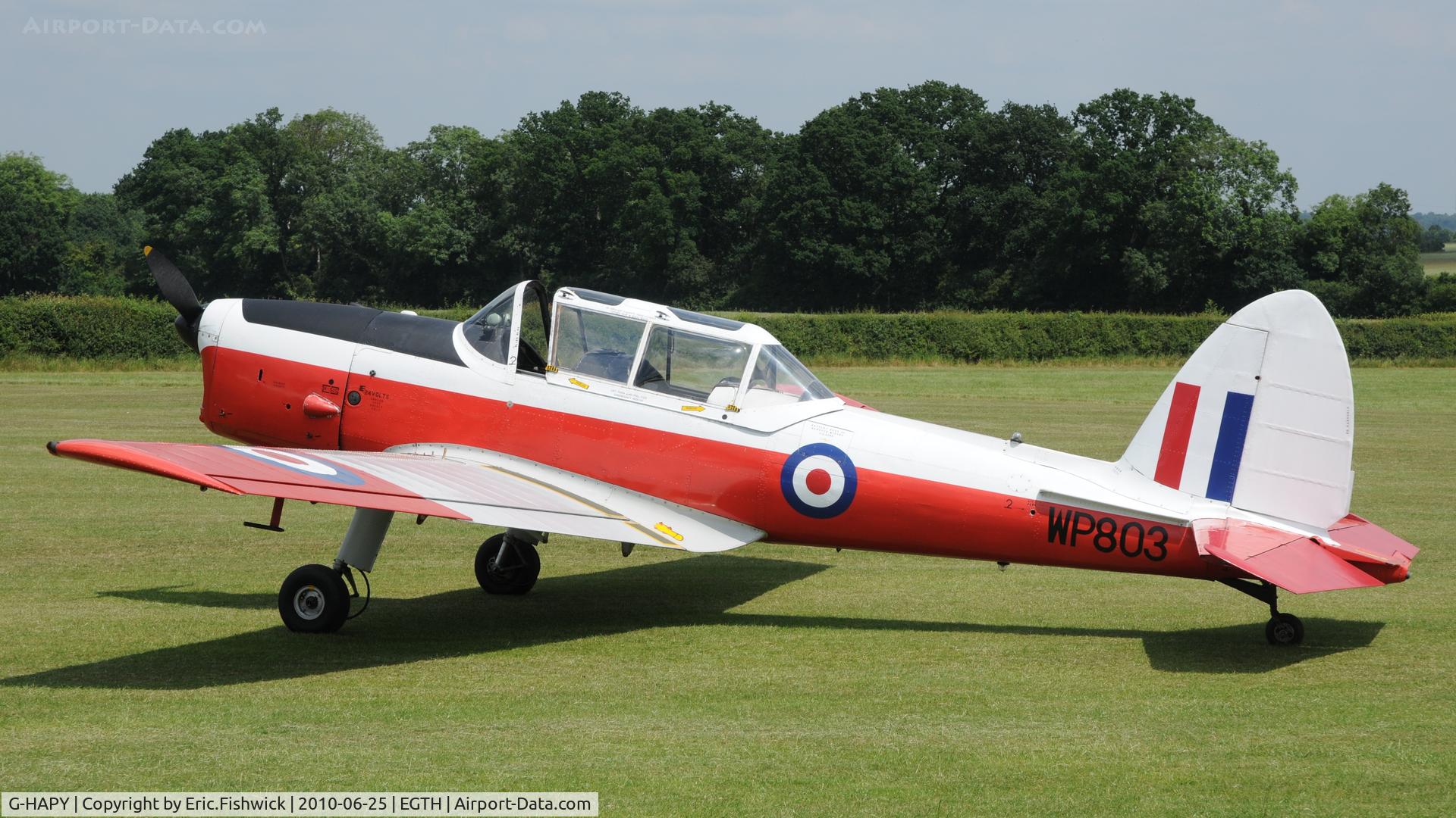 G-HAPY, 1952 De Havilland DHC-1 Chipmunk T.10 C/N C1/0697, WP803 visiting Shuttleworth (Old Warden) Airfield 