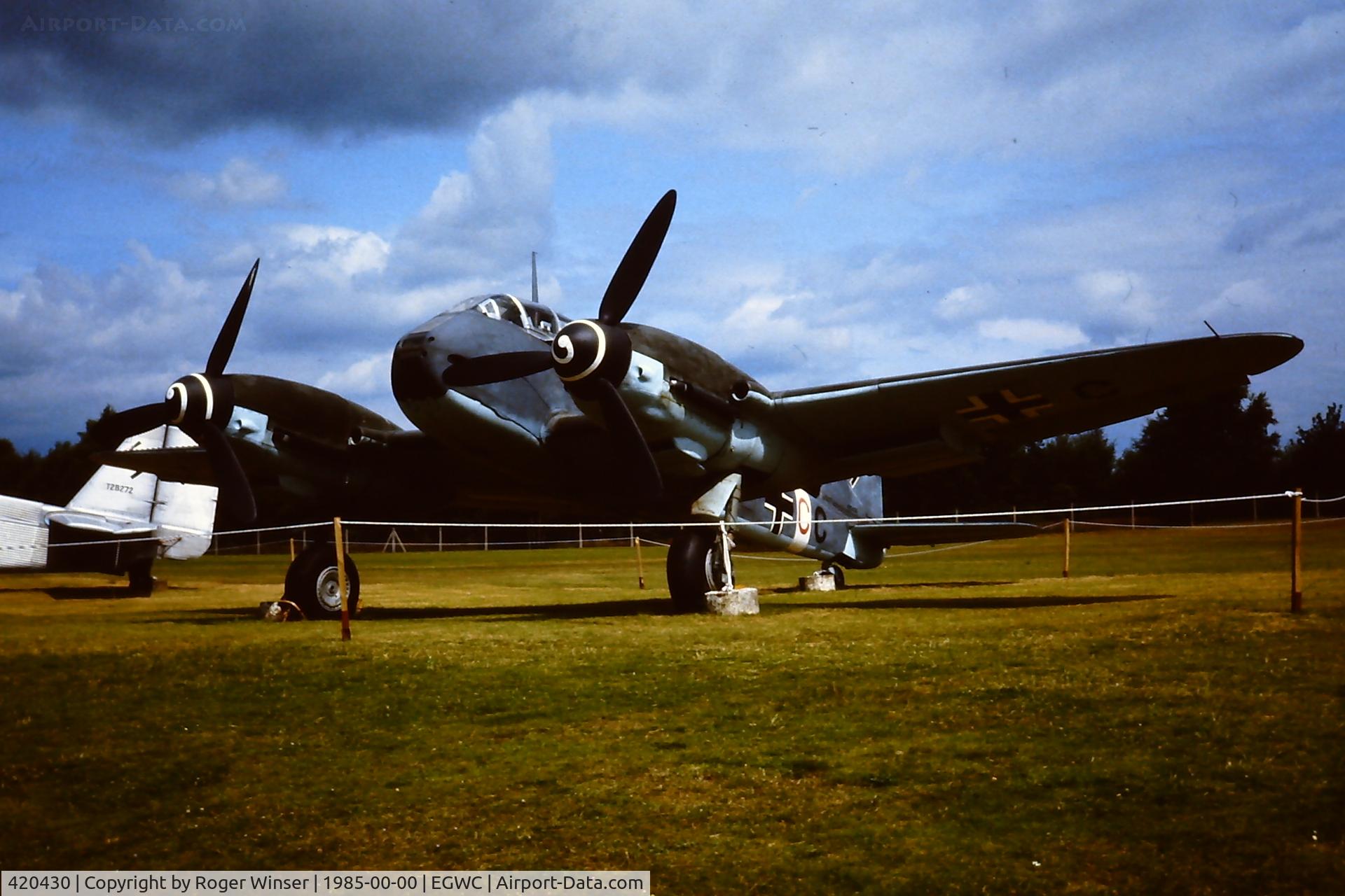 420430, Messerschmitt Me-410A C/N 420430, Me 410A-1/U2 Hornisse coded 3U+CC part of the Aerospace Museum Collection at RAF Cosford in 1985