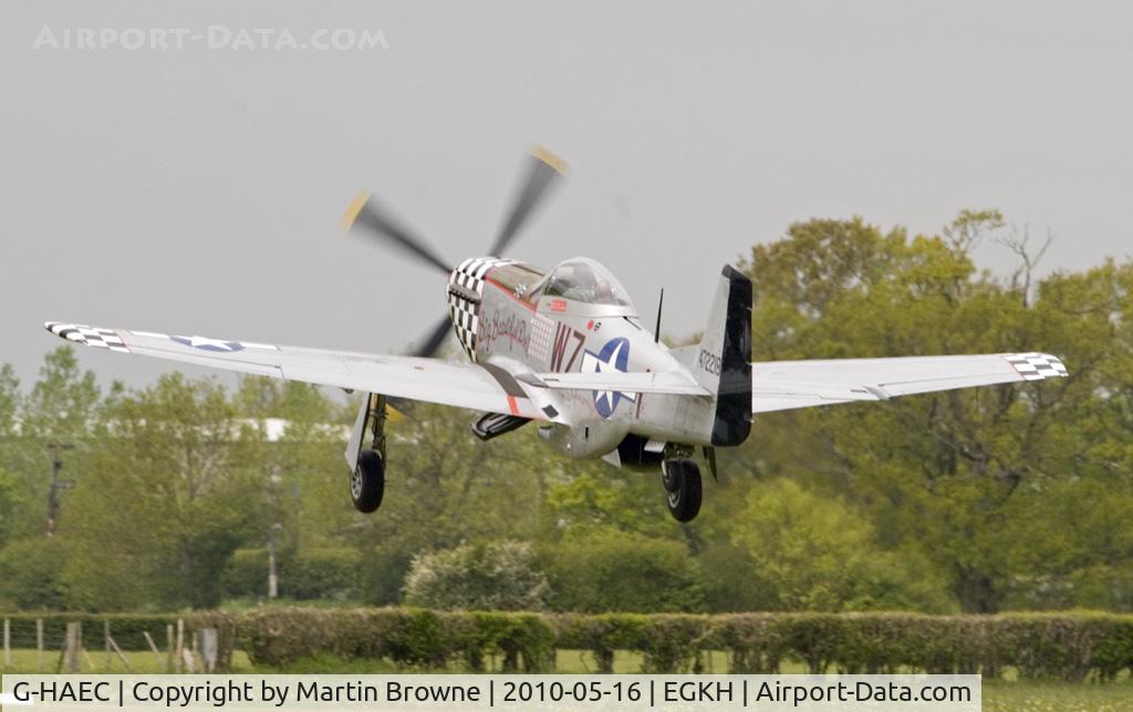 G-HAEC, 1951 Commonwealth CA-18 Mustang 22 (P-51D) C/N CACM-192-1517, GETTING AIRBORNE FROM HEADCORN