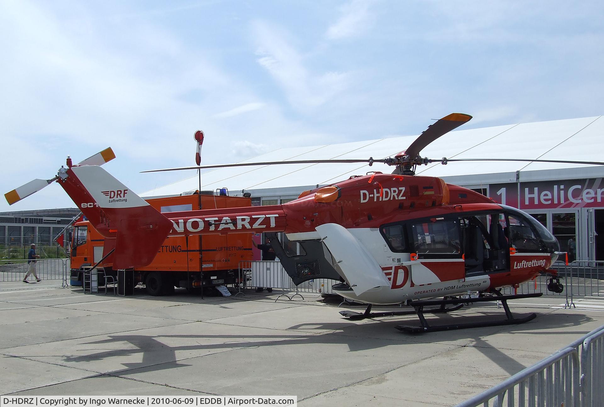 D-HDRZ, Eurocopter-Kawasaki EC-145 (BK-117C-2) C/N 9293, Eurocopter EC145 of HDM Luftrettung flying for DRF at ILA 2010, Berlin