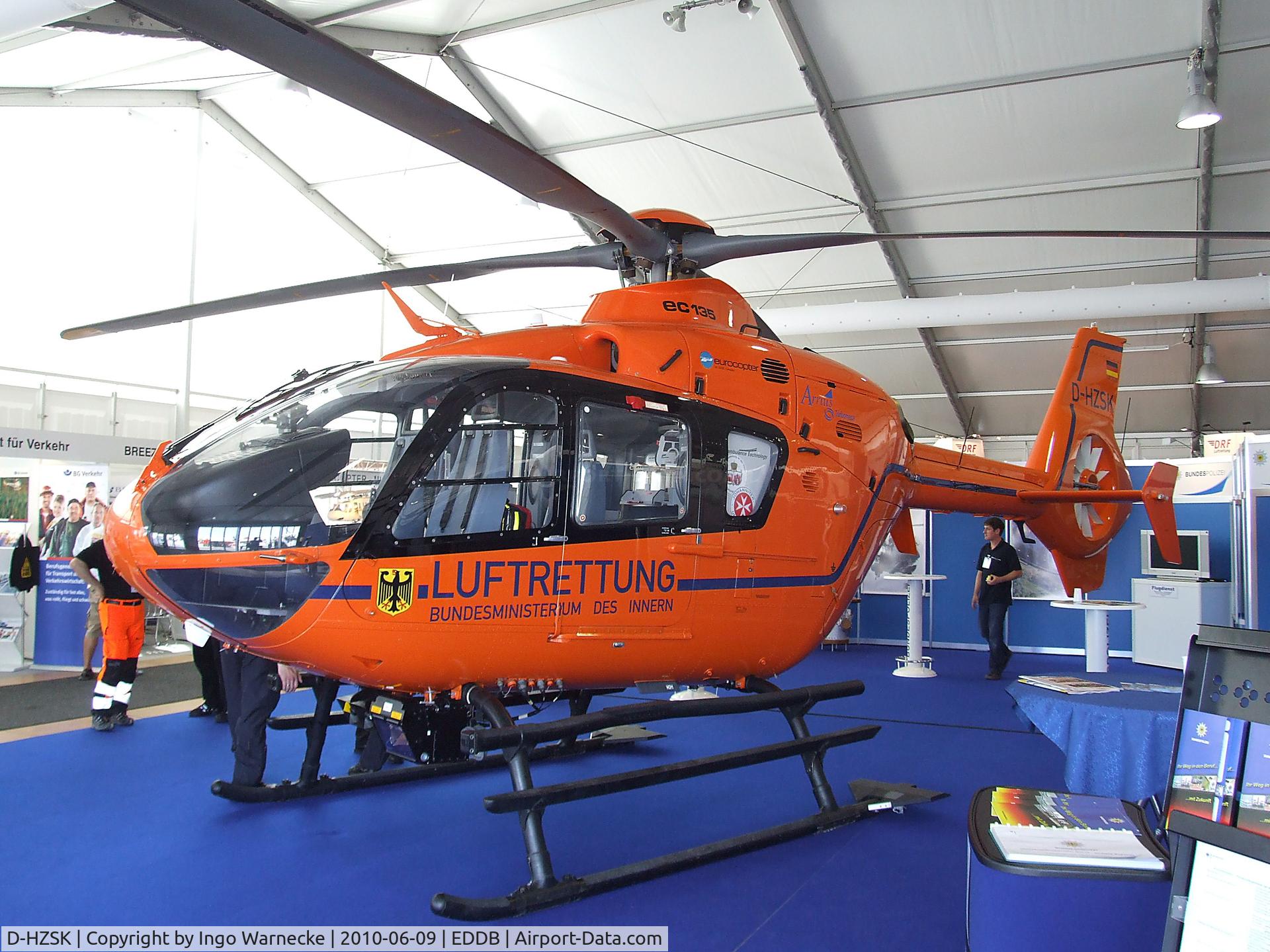 D-HZSK, 2007 Eurocopter EC-135T-2+ C/N 0617, Eurocopter EC135T2+ of the German ministry of the interior as EMS at ILA 2010, Berlin