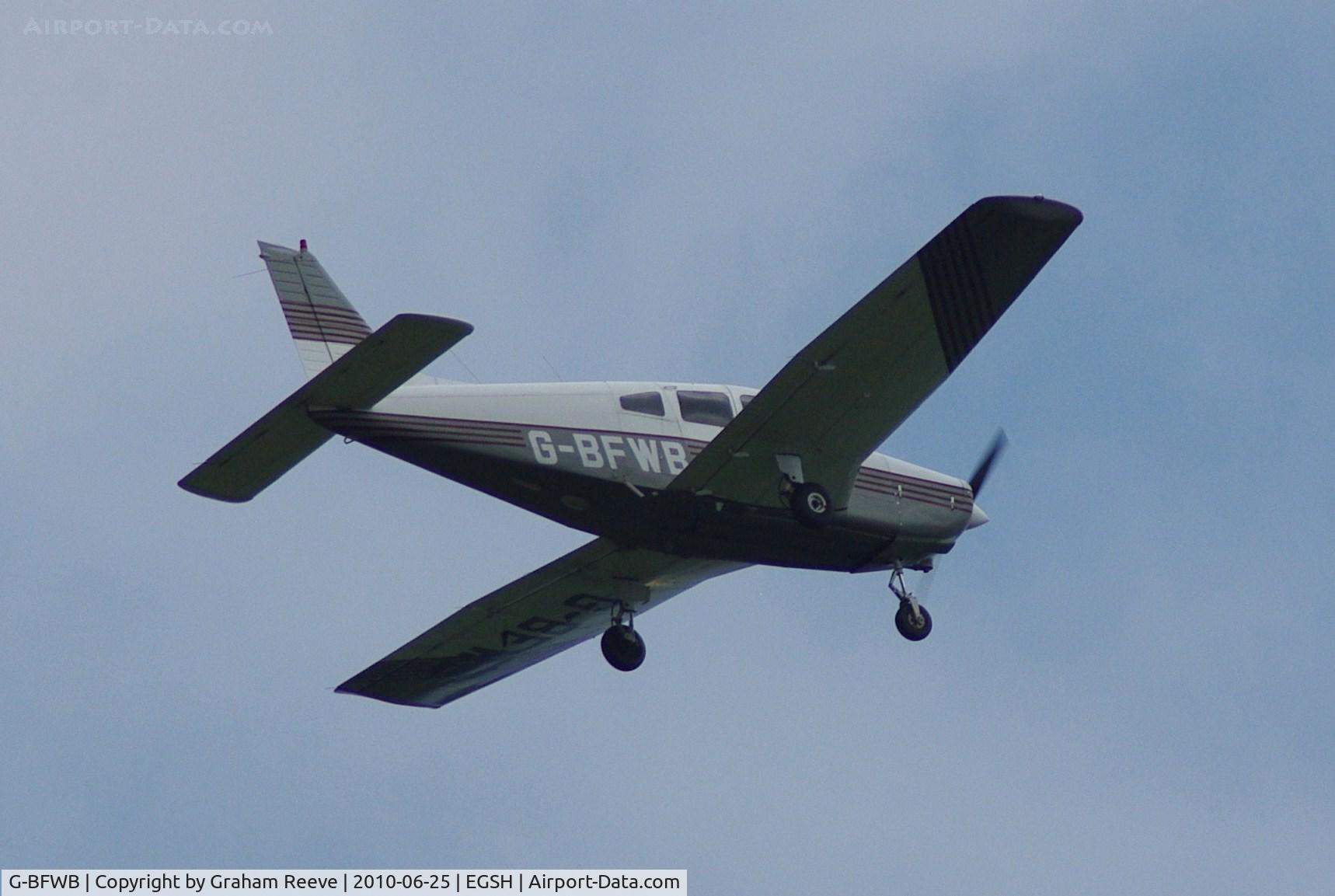 G-BFWB, 1978 Piper PA-28-161 Cherokee Warrior II C/N 28-7816584, Taking off from Norwich.