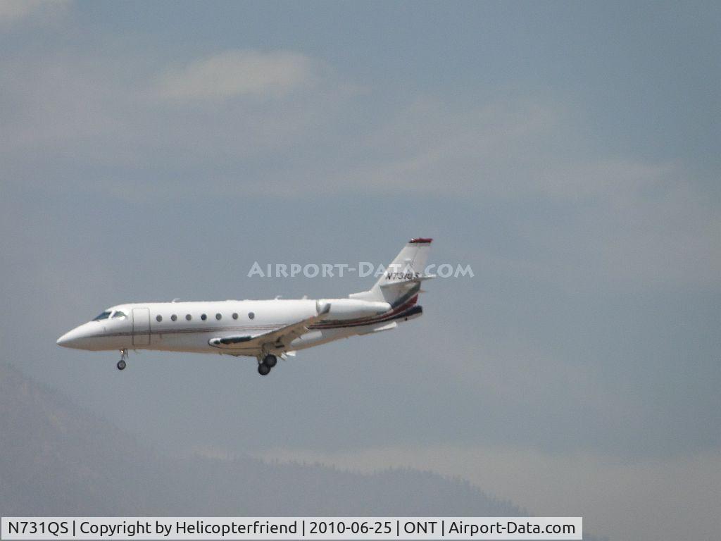 N731QS, 2005 Israel Aircraft Industries Gulfstream 200 C/N 123, On final to Ontario runway 26R