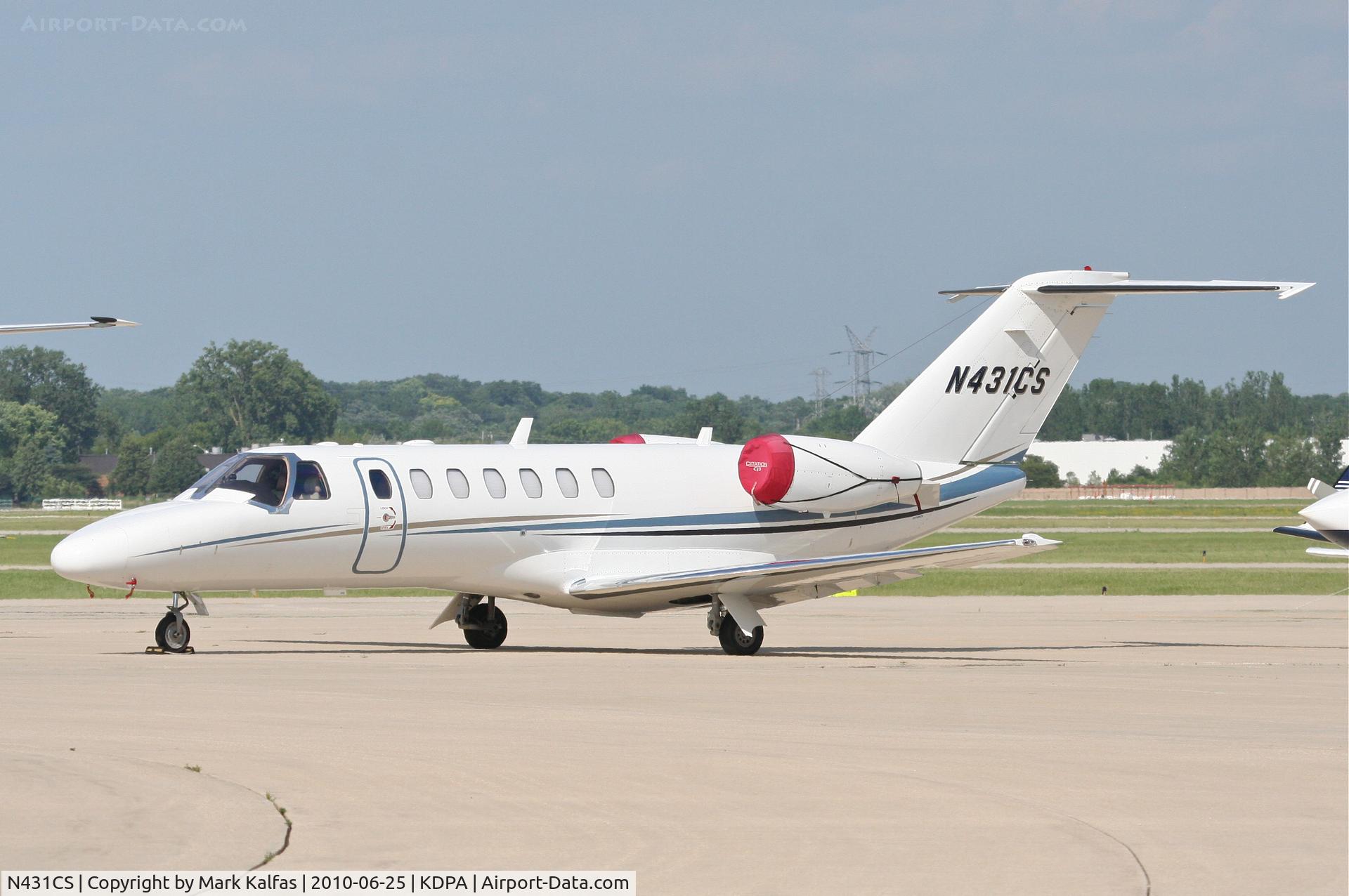 N431CS, 2008 Cessna 525B C/N 525B0228, Flightdeck LC Cessna Citation CJ3 N431CS on the ramp at KDPA after a trip up from KPYX.