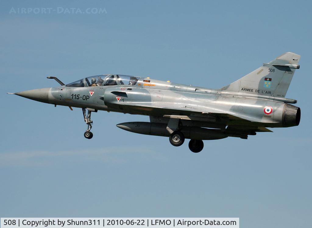 508, Dassault Mirage 2000B C/N 51, On landing during Garuda 2010 Exercice...
