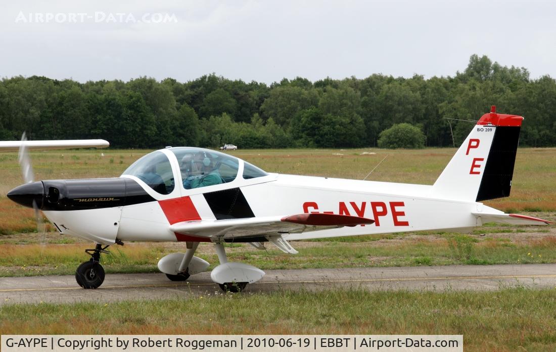 G-AYPE, 1971 Bolkow Bo-209 Monsun 150FF C/N 123, Airfield Brasschaat 100 years