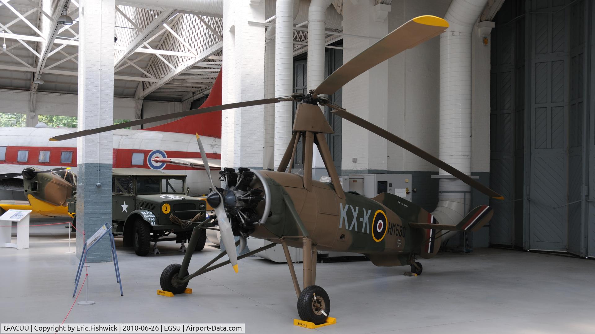 G-ACUU, 1934 Avro 671 Rota I (Cierva C-30A) C/N 726, 1. HM580 on display at the Imperial War Museum, Duxford. Used by the RAF during the Second World War to check vital Radar Settings.