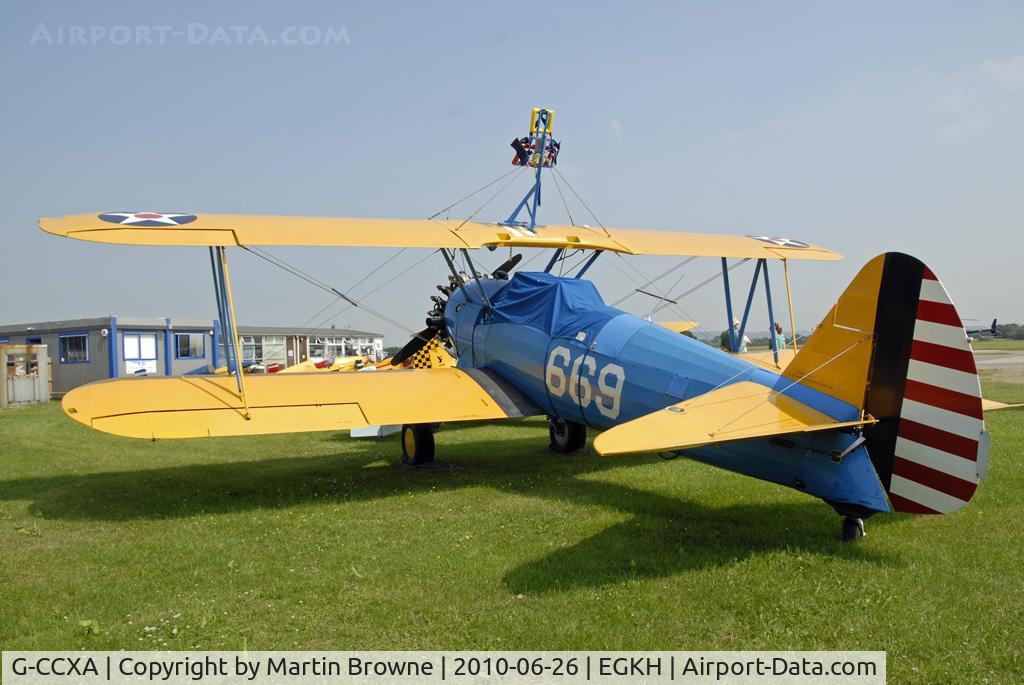 G-CCXA, 1942 Boeing A75N1 C/N 75-3616, SHOT AT HEADCORN