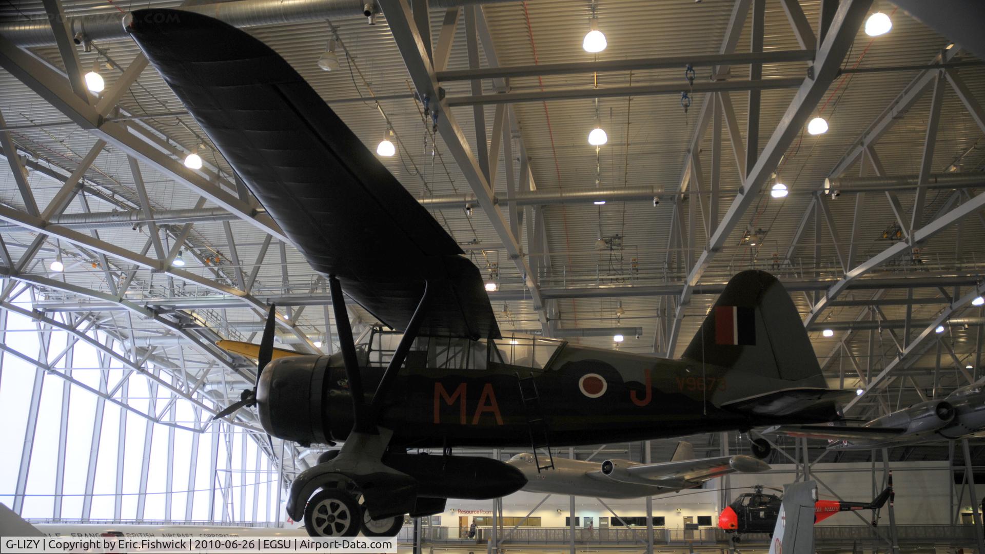 G-LIZY, 1940 Westland Lysander IIIA C/N 504/39, V9673 on display at the Imperial War Museum, Duxford.