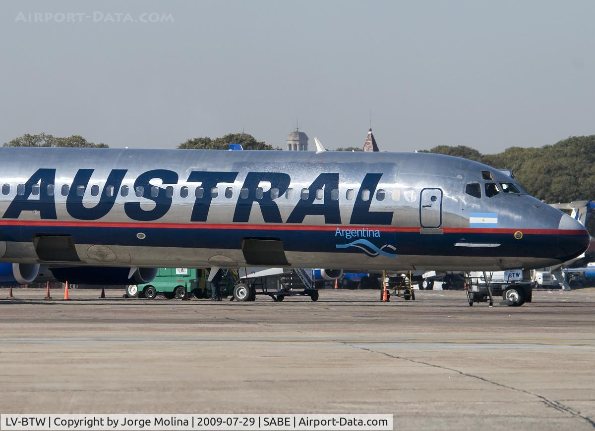 LV-BTW, 1990 McDonnell Douglas MD-88 C/N 49926, Ex XA-AMS with Aeroméxico.