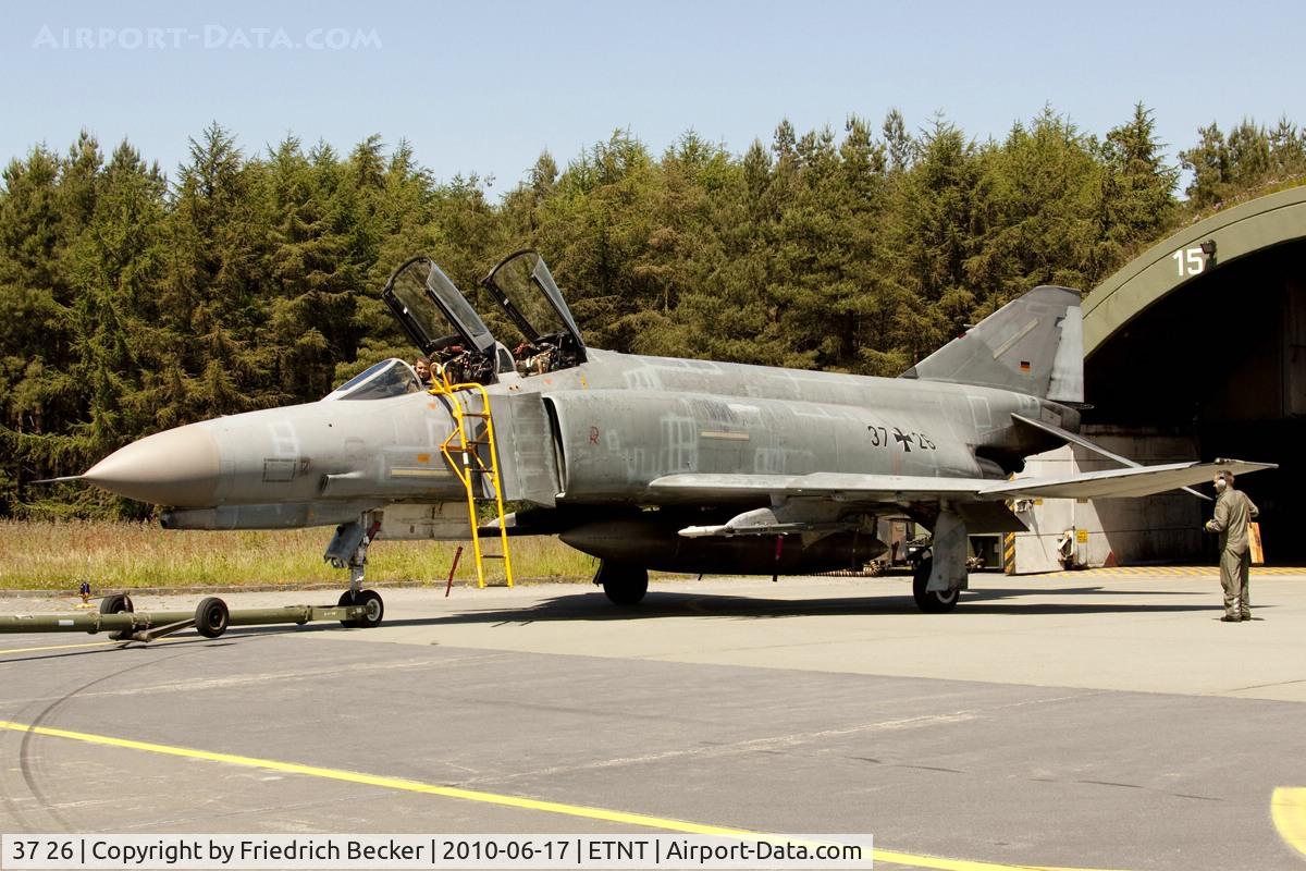 37 26, 1972 McDonnell Douglas F-4F Phantom II C/N 4413, pushback into its hardened aircraft shelter