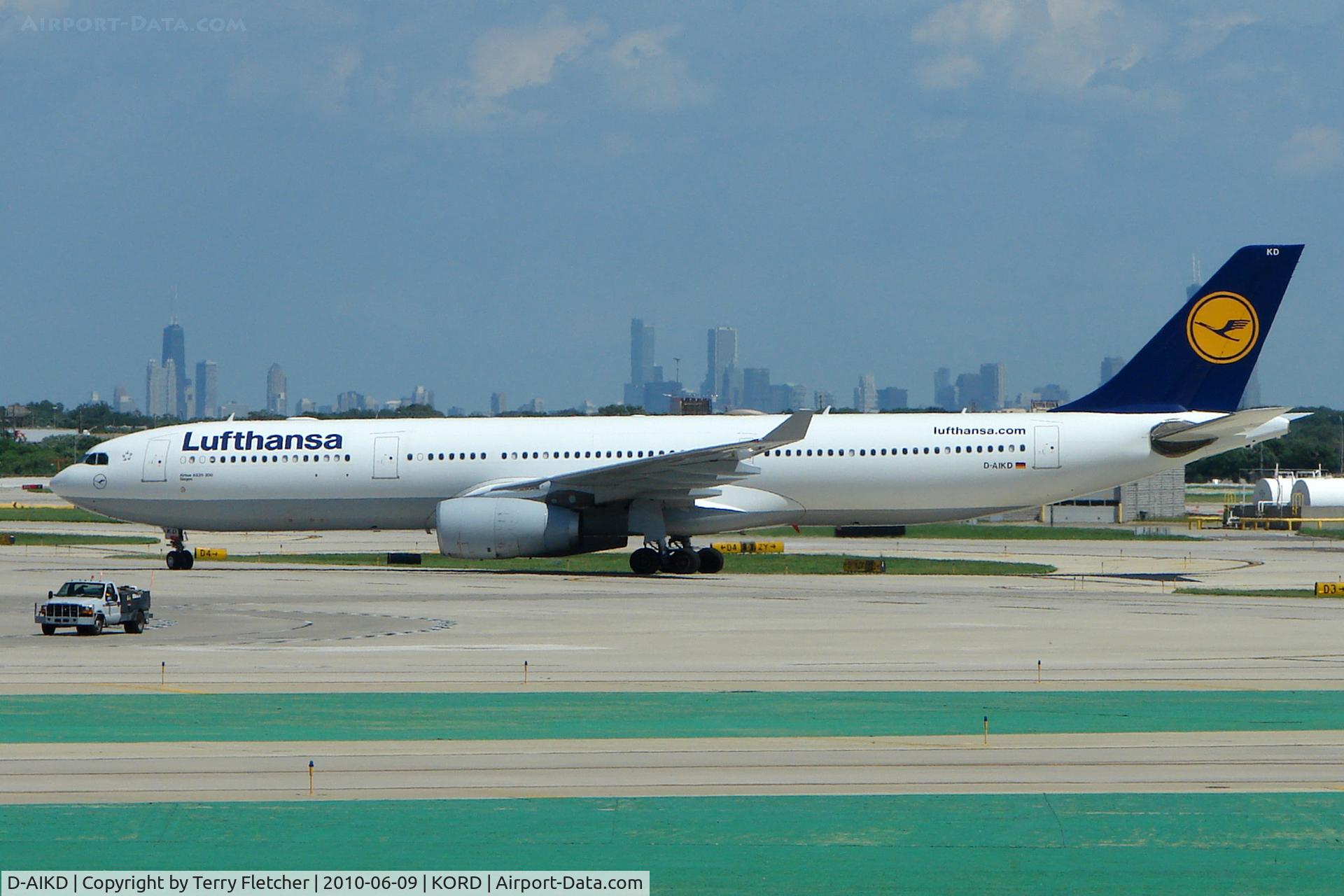 D-AIKD, 2004 Airbus A330-343X C/N 629, Airbus A330-343, c/n: 629 of Lufthansa at Chicago O'Hare