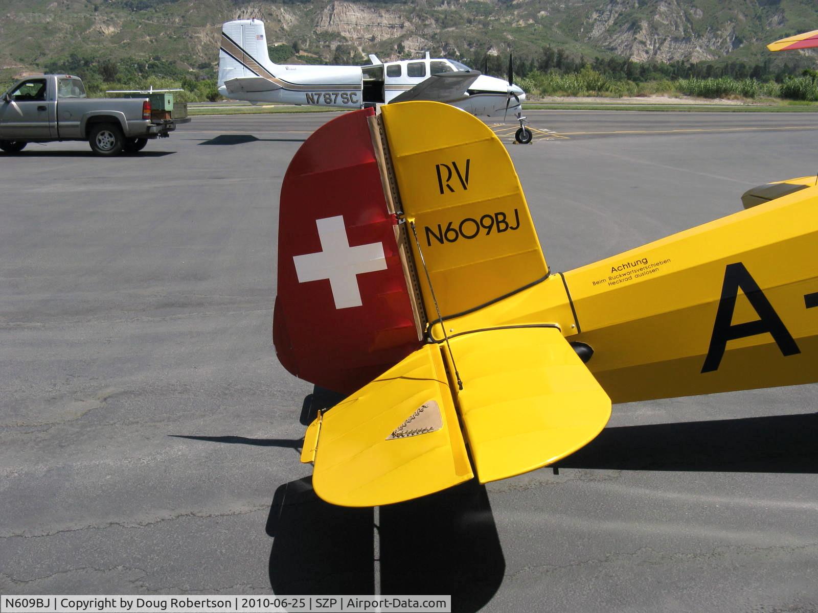 N609BJ, 1963 CASA 1-131 Jungmann C/N E3B-609, 1963 C.A.S.A. 1.131 Bucker Jungmann, Lycoming IO-360 180 Hp upgrade, tail