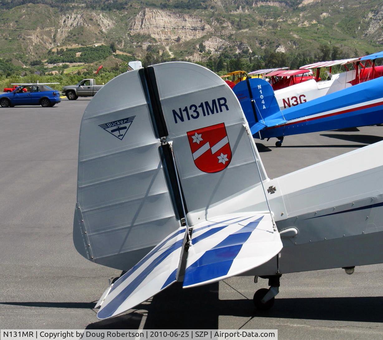 N131MR, 1954 Bucker E3B Jungmann C/N 468, 1954 Bucker JUNGMANN E3B, Lycoming O&VO-360 with Ellison Throttle Body Injection 180 Hp upgrade, tail