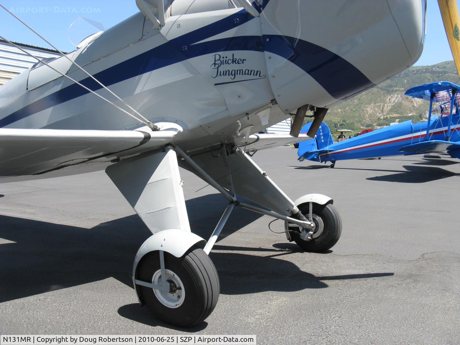 N131MR, 1954 Bucker E3B Jungmann C/N 468, 1954 Bucker JUNGMANN E3B, Lycoming O&VO-360 with Ellison Throttle Body Injection 180 Hp upgrade, main landing gear