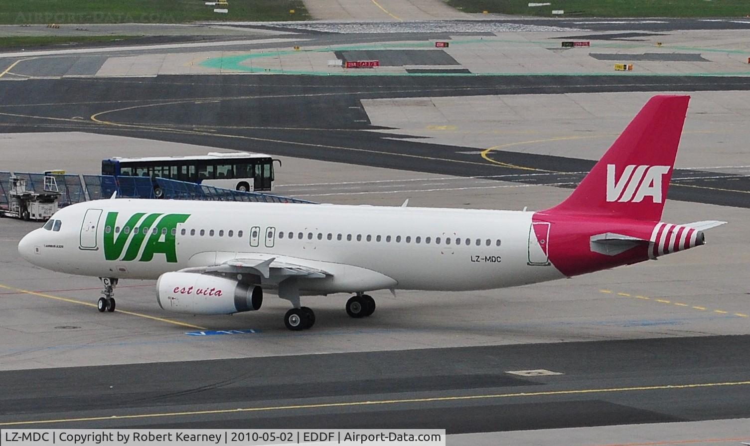 LZ-MDC, 2010 Airbus A320-232 C/N 4270, VIA turning to park