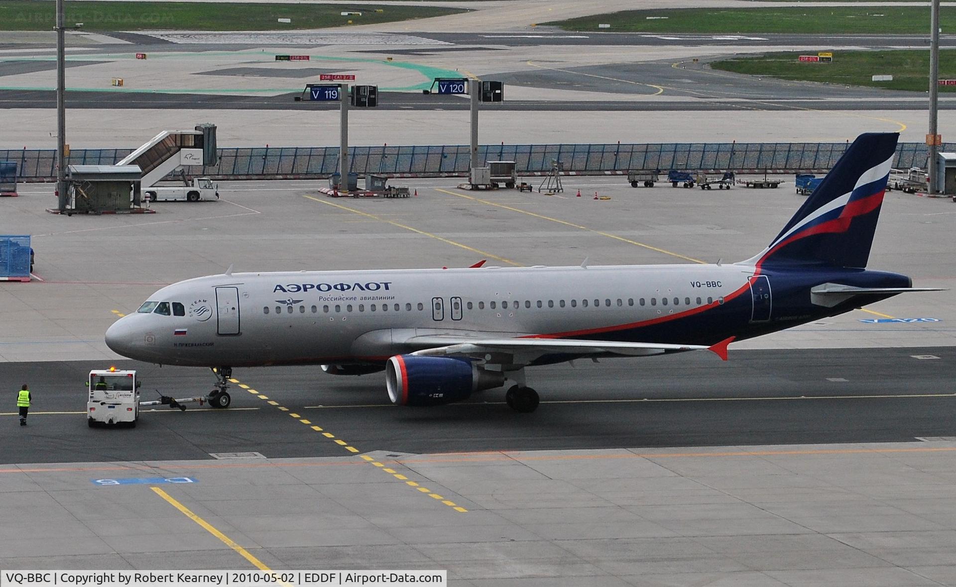 VQ-BBC, 2009 Airbus A320-214 C/N 3835, Aeroflot pushing back