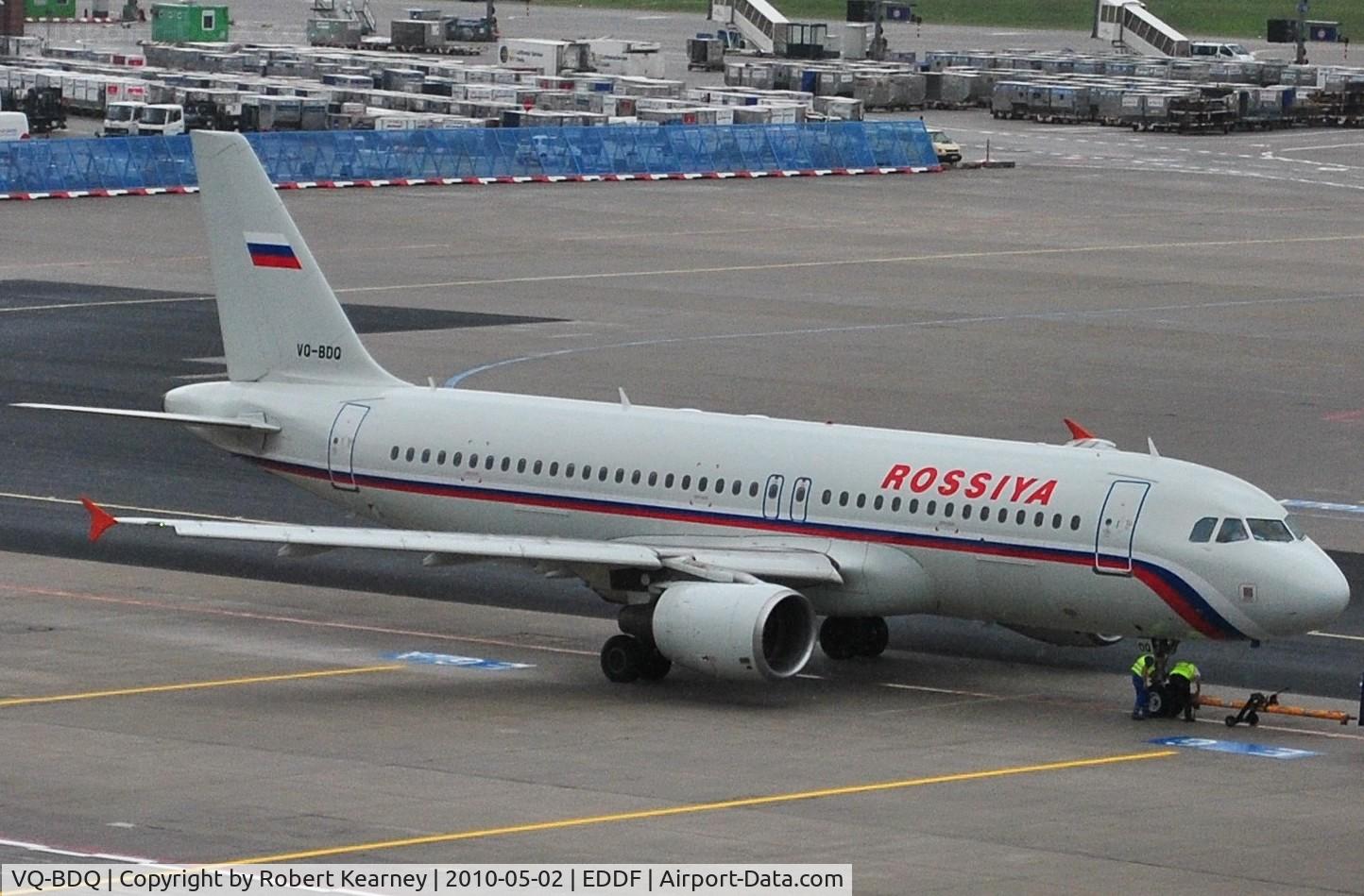 VQ-BDQ, 2002 Airbus A320-214 C/N 1767, Rossiya on push-back