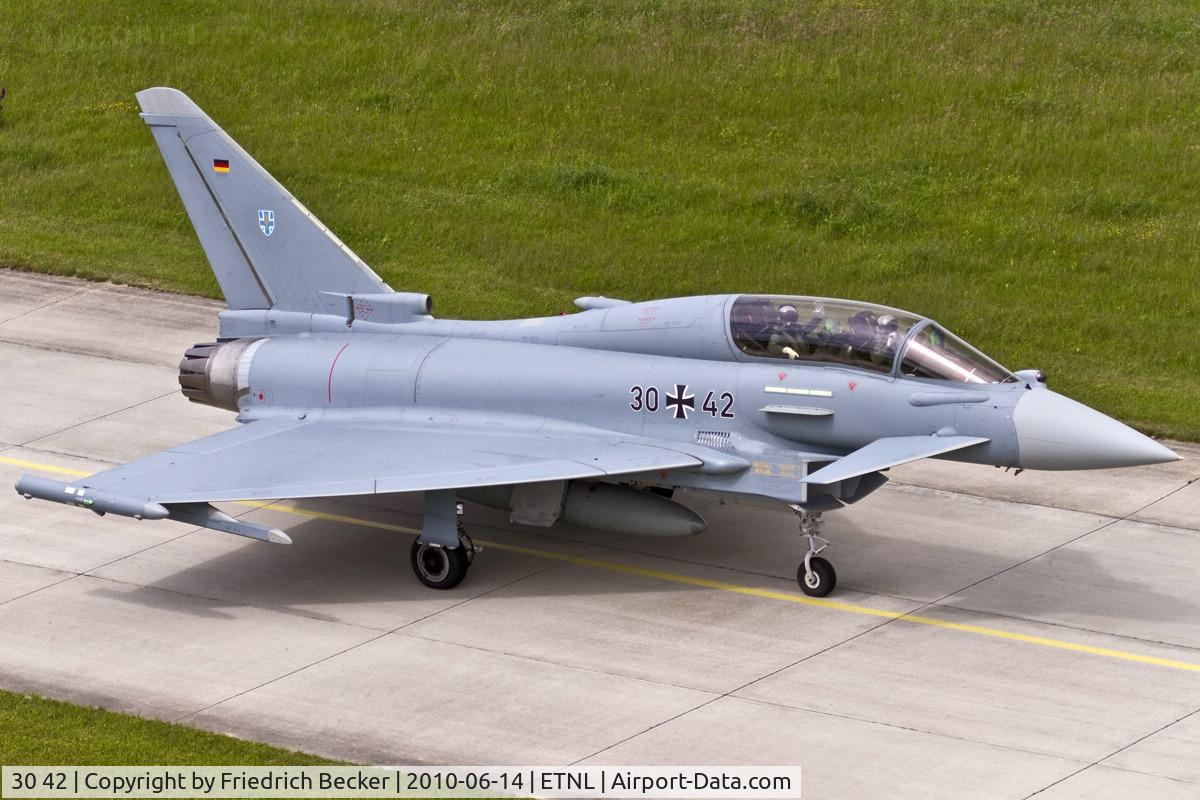 30 42, Eurofighter EF-2000 Typhoon T C/N GT015, taxying out for another training mission