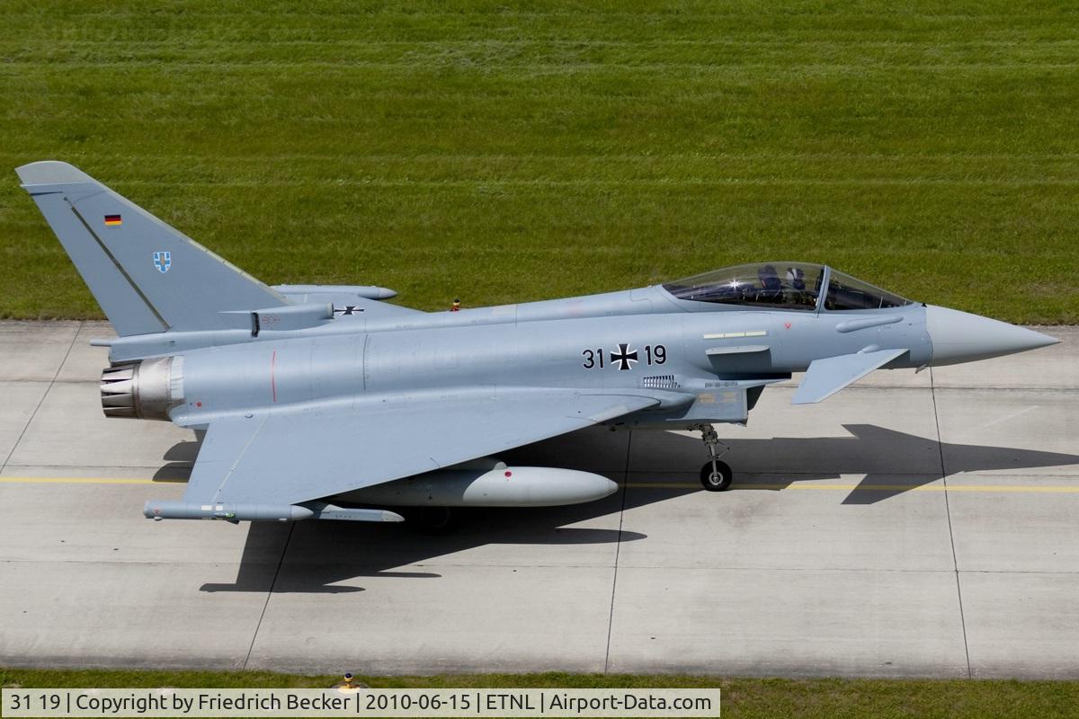 31 19, Eurofighter EF-2000 Typhoon S C/N AS012, returning from a mission