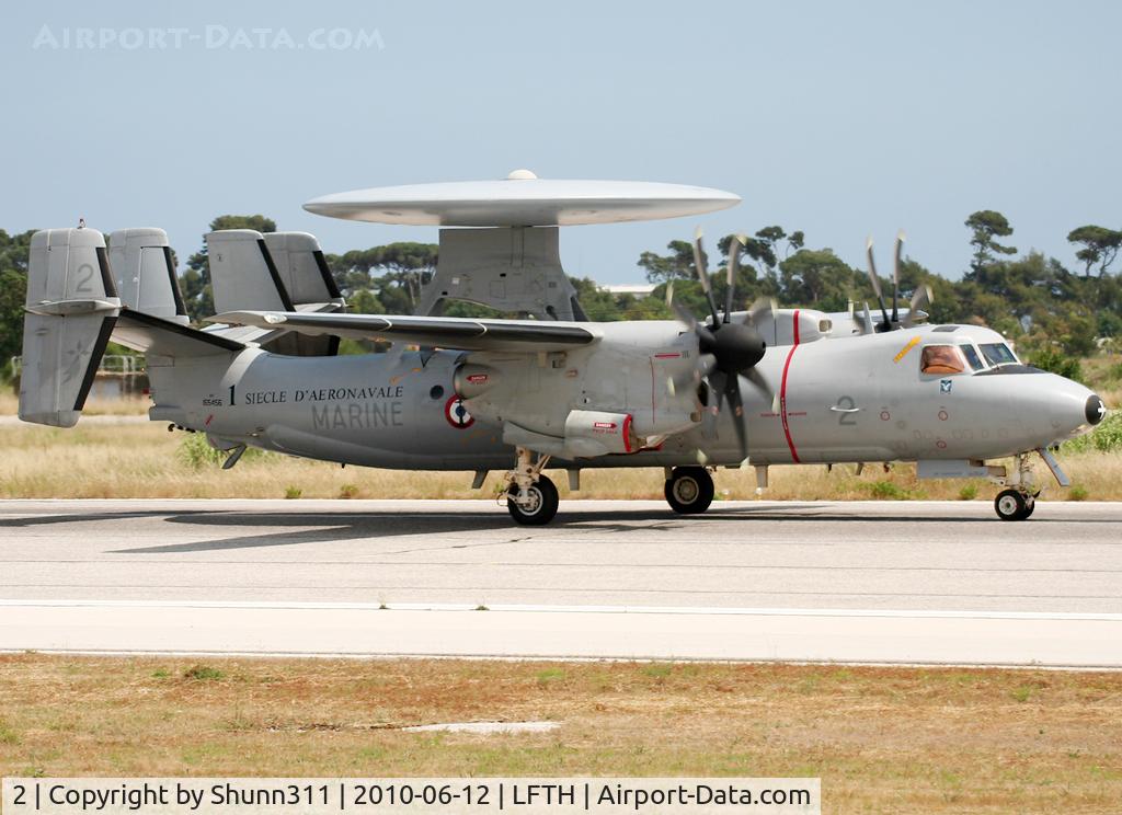 2, Grumman E-2C Hawkeye 2000 (G-123) C/N FR-2, Landing rwy 23 with special 100th anniversary markings...
