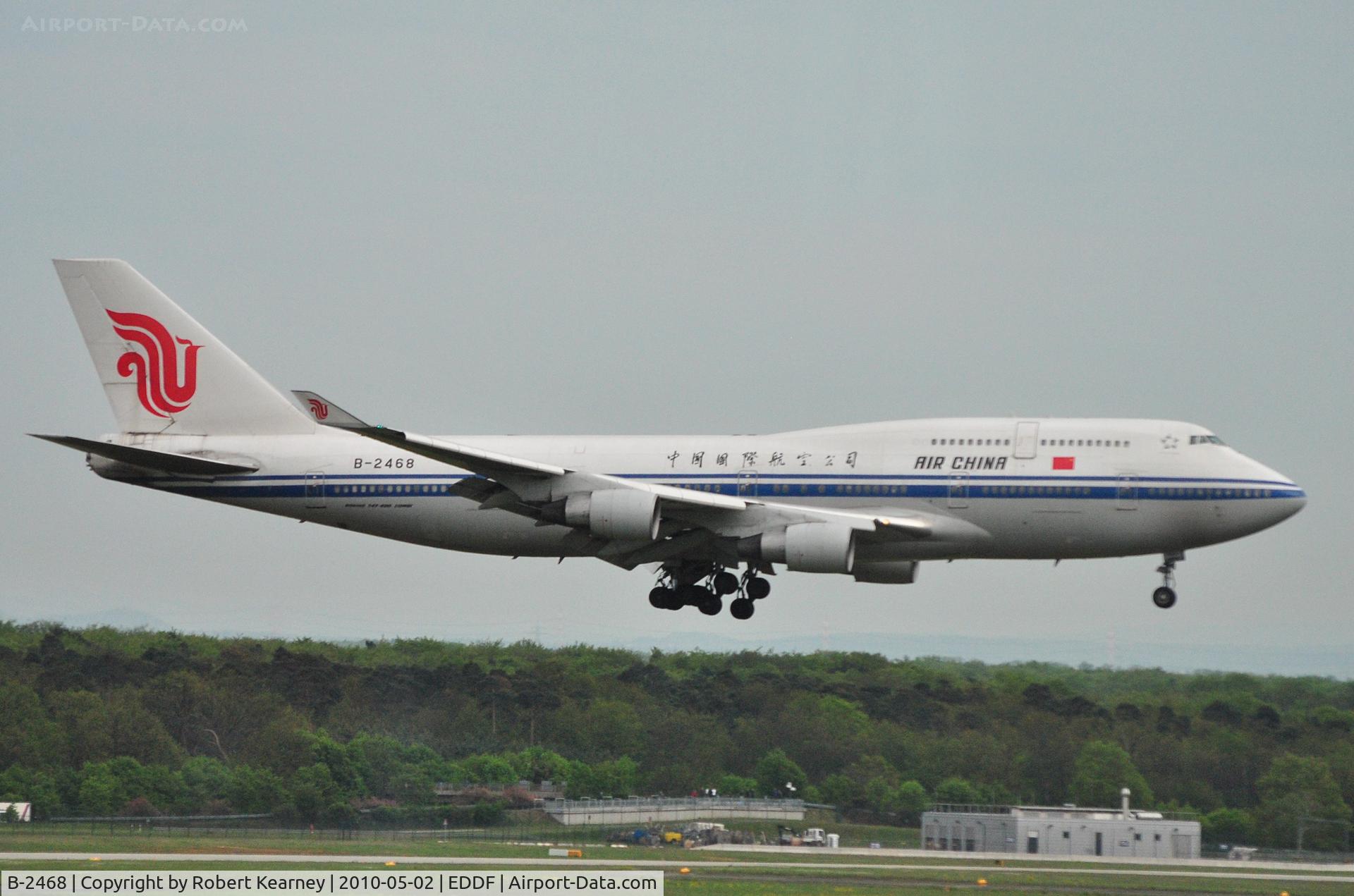 B-2468, 1997 Boeing 747-4J6M C/N 28755, Air China about to touch down