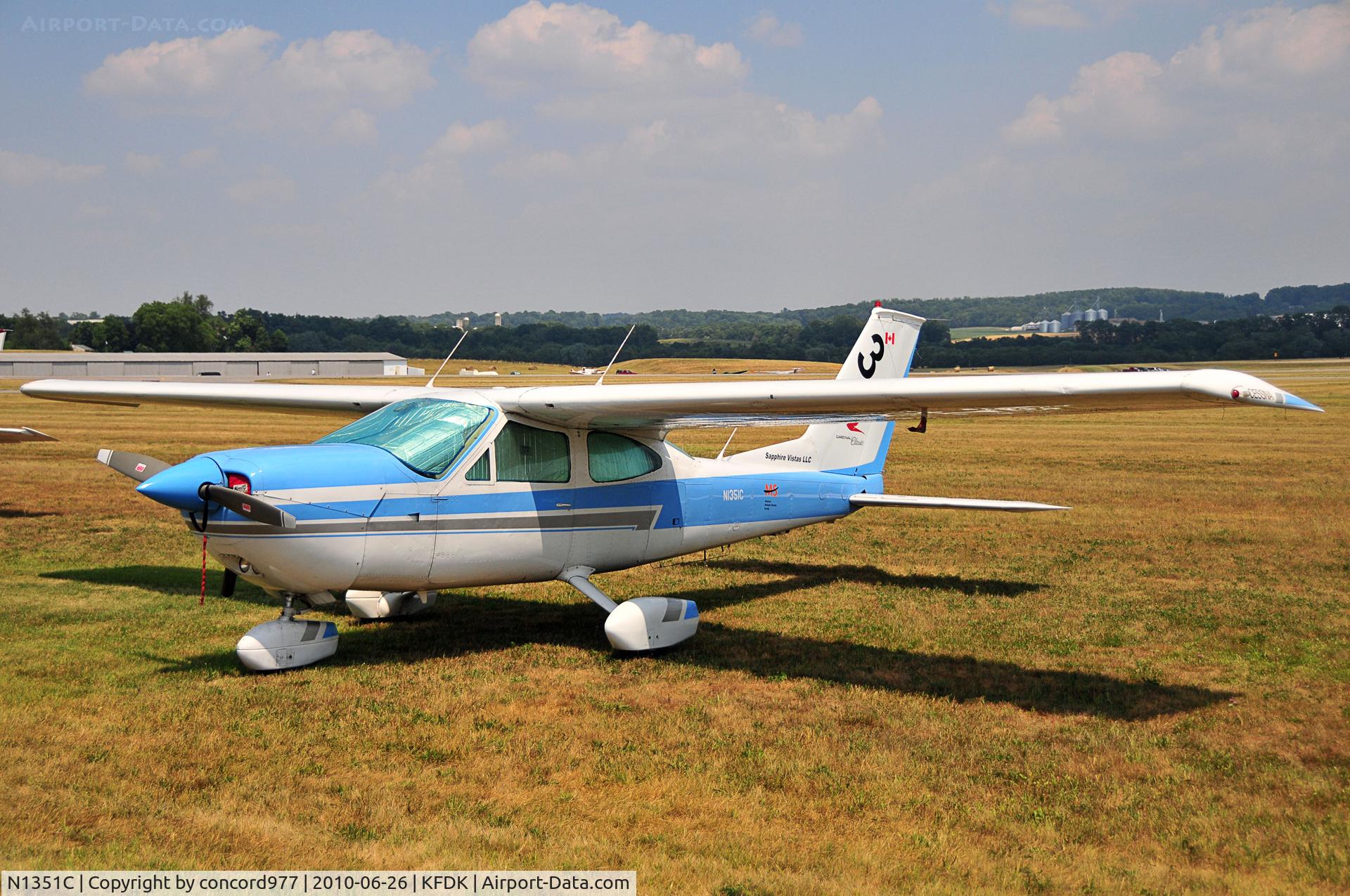 N1351C, Cessna 177B Cardinal C/N 17702708, Seen at KFDK on 6/26/2010
