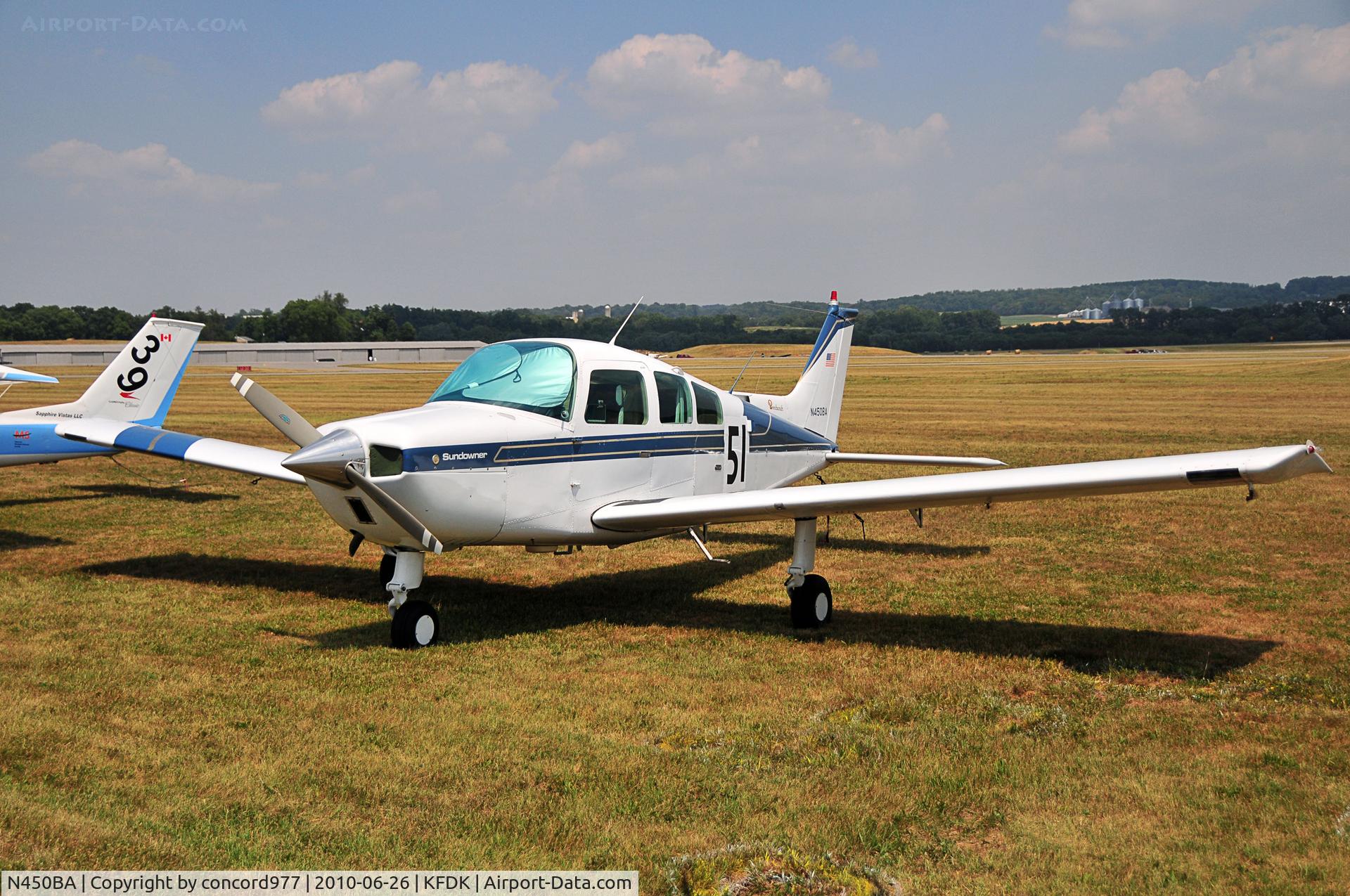 N450BA, 1981 Beech C23 Sundowner 180 C/N M-2342, Seen at KFDK on 6/26/2010
