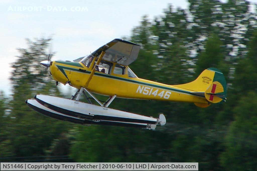 N51446, 1966 Cessna 305A C/N 2013, 1966 Cessna 305A, c/n: 2013 landing at Lake Hood