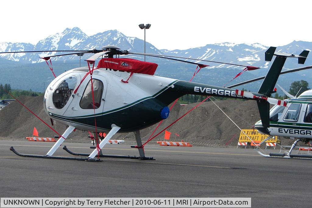 UNKNOWN, Helicopters Various C/N unknown, Unidentified Evergreen Helicopter on Merrill Field Ramp  - please e-mail me if you know the tail number !!