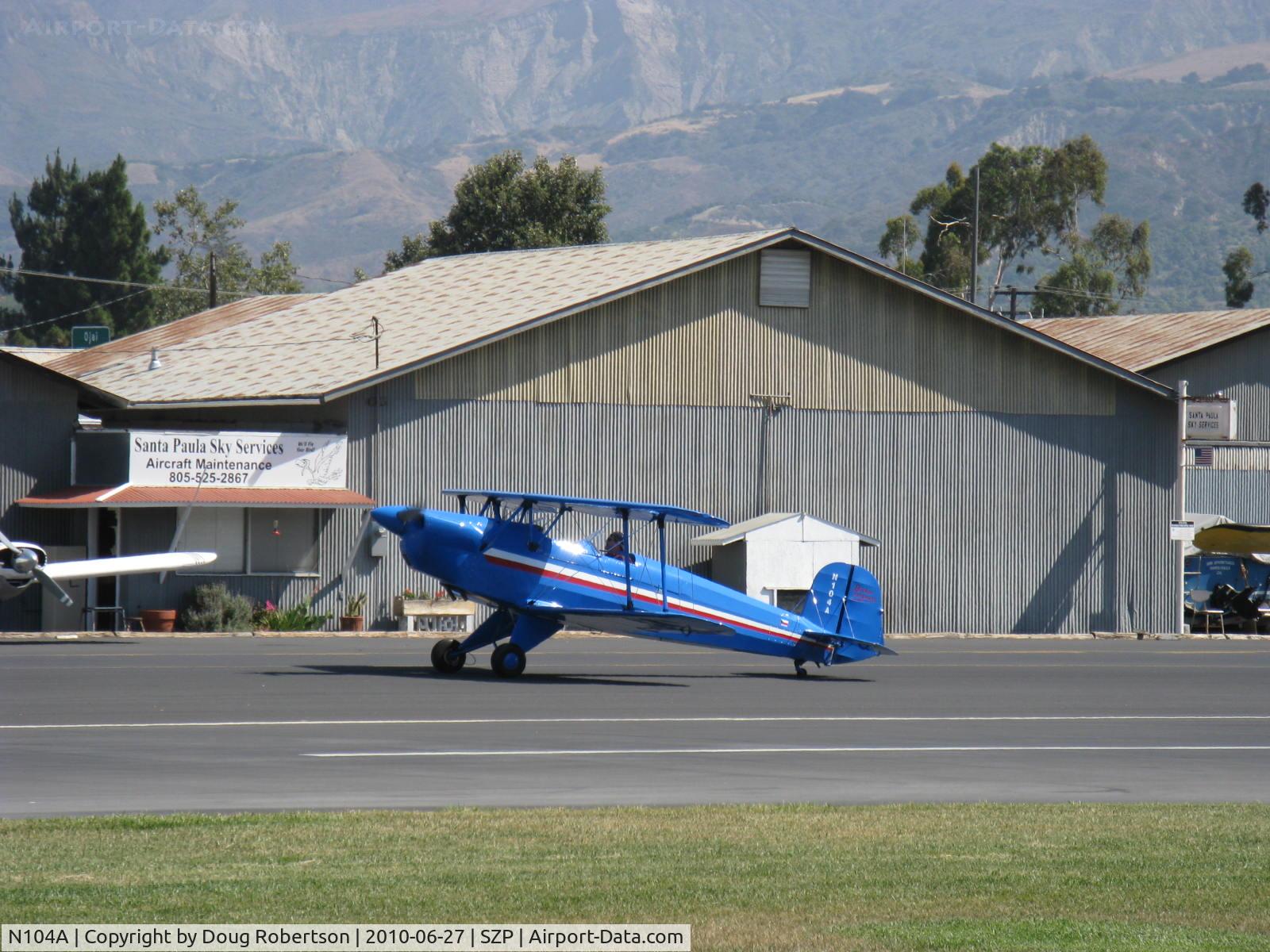 N104A, 1947 Aero C.104S Jungmann C/N 212, 1947 Bucker JUNGMANN, Lycoming O&VO-360 180 Hp upgrade conversion, taxi