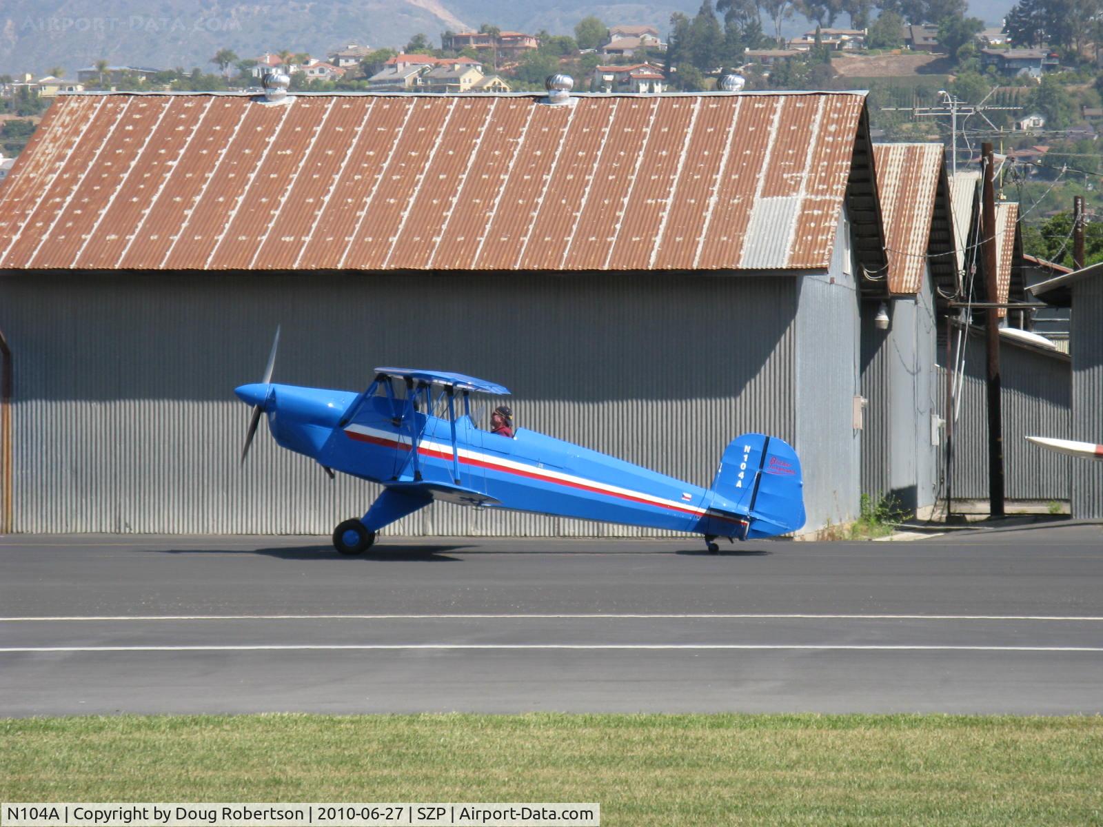 N104A, 1947 Aero C.104S Jungmann C/N 212, 1947 Bucker JUNGMANN, Lycoming O&VO-360 180 Hp upgrade conversion, taxi