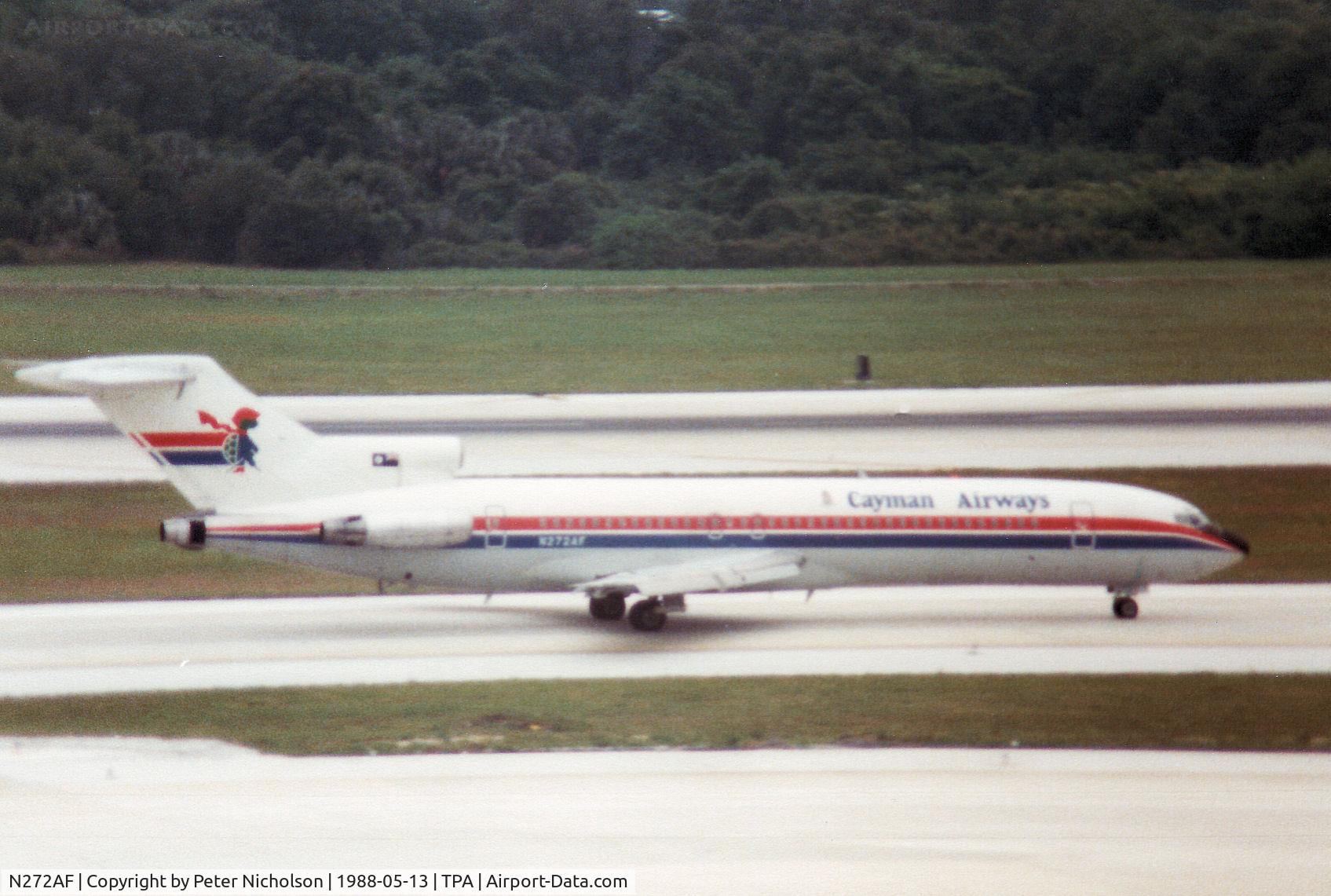 N272AF, 1980 Boeing 727-227 C/N 22004, Boeing 727-227 of Cayman Airways taxying to the terminal at Tampa in May 1988.