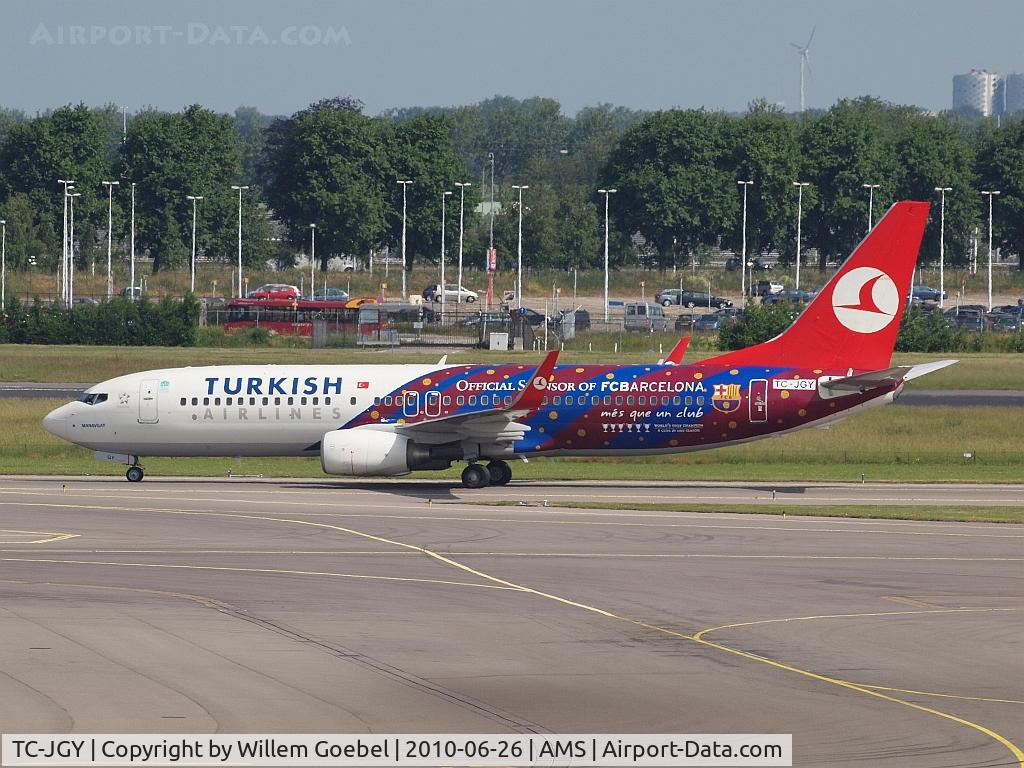 TC-JGY, 2008 Boeing 737-8F2 C/N 35738, From the airport promenade of Schiphol