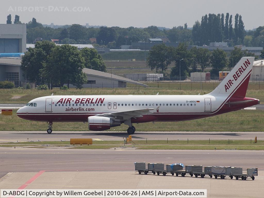 D-ABDG, 1999 Airbus A320-214 C/N 2835, From the airport promenade of Schiphol