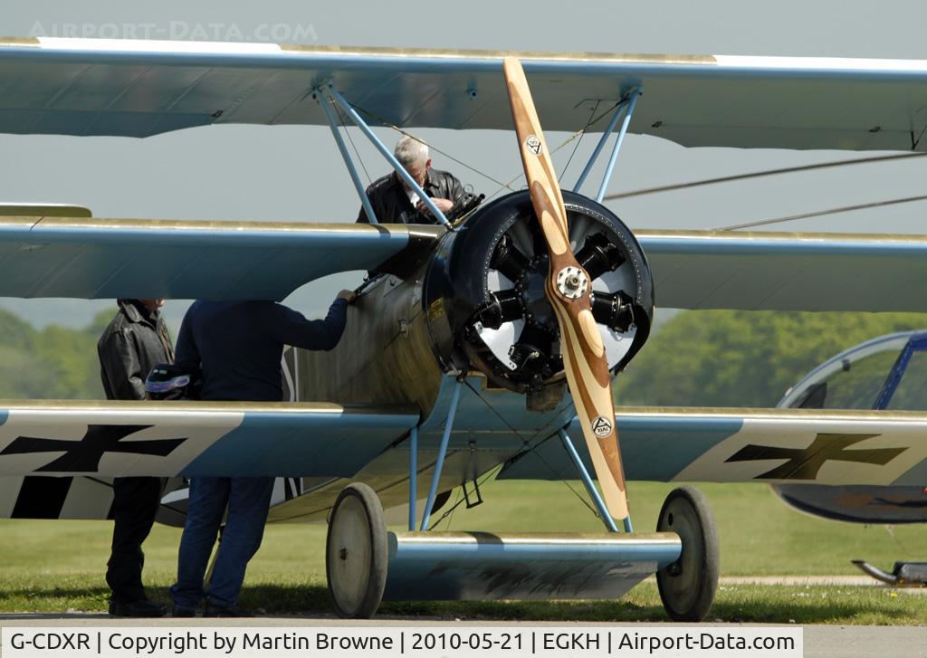 G-CDXR, 2006 Fokker Dr.1 Triplane Replica C/N PFA 238-14043, CLOSE UP OF THE NOSE