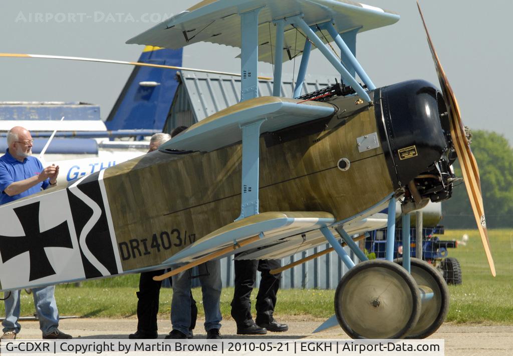 G-CDXR, 2006 Fokker Dr.1 Triplane Replica C/N PFA 238-14043, CLOSE UP
