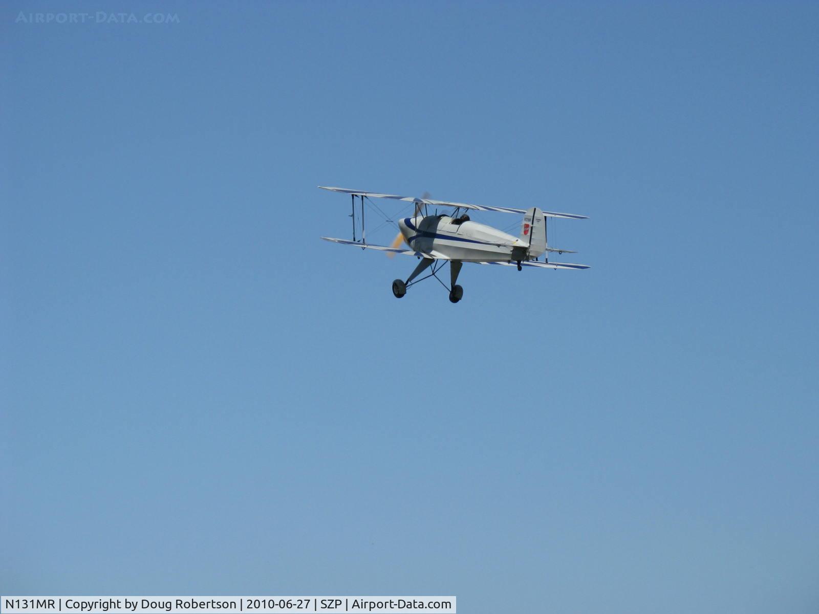 N131MR, 1954 Bucker E3B Jungmann C/N 468, 1954 Bucker JUNGMANN E3B, Lycoming O&VO-360 with Ellison Throttle Body Injection 180 Hp upgrade, takeoff climb Rwy 22