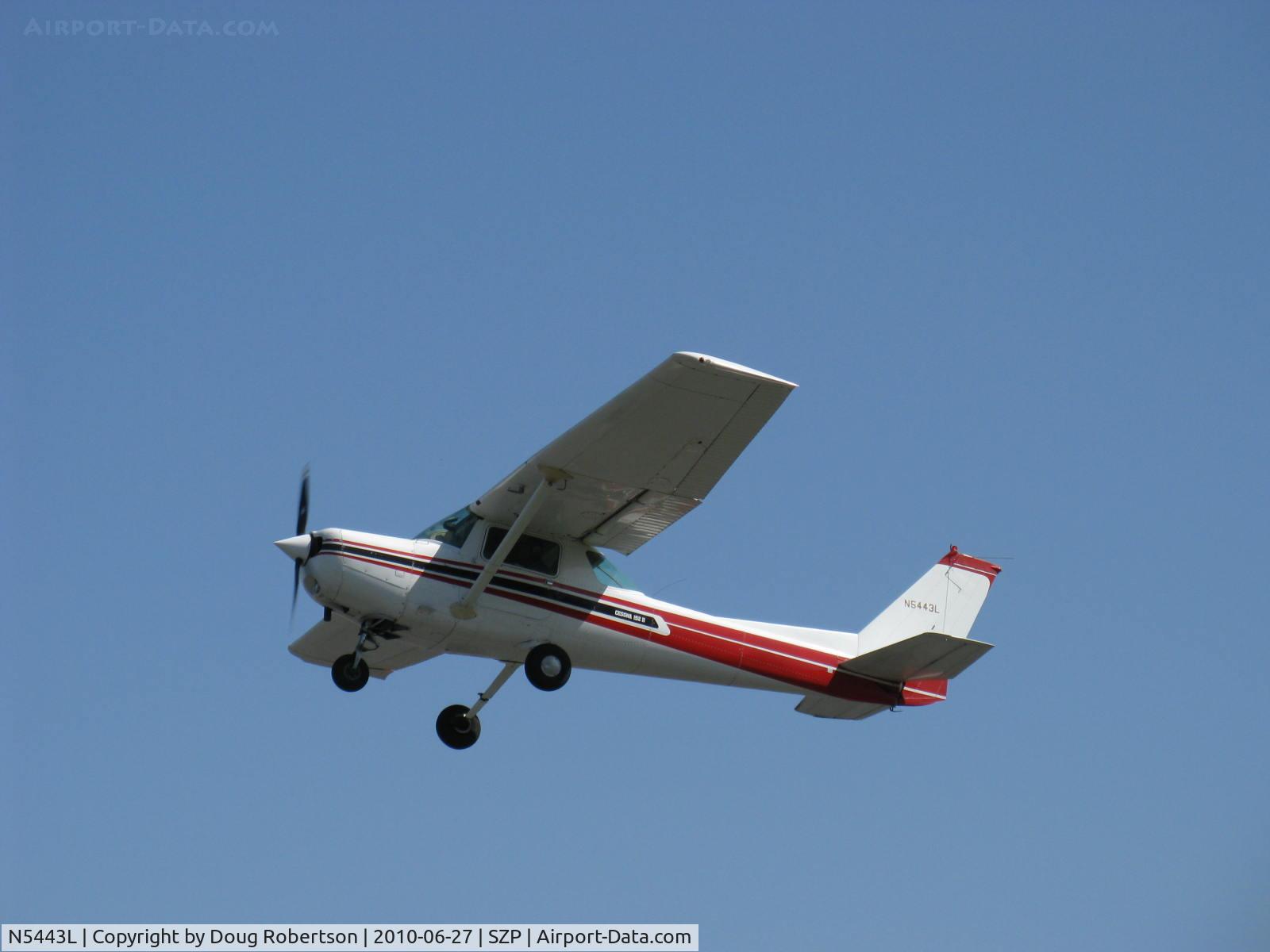 N5443L, 1980 Cessna 152 C/N 15284315, 1980 Cessna 152 II, Lycoming O-235 110 Hp, takeoff climb rwy 22
