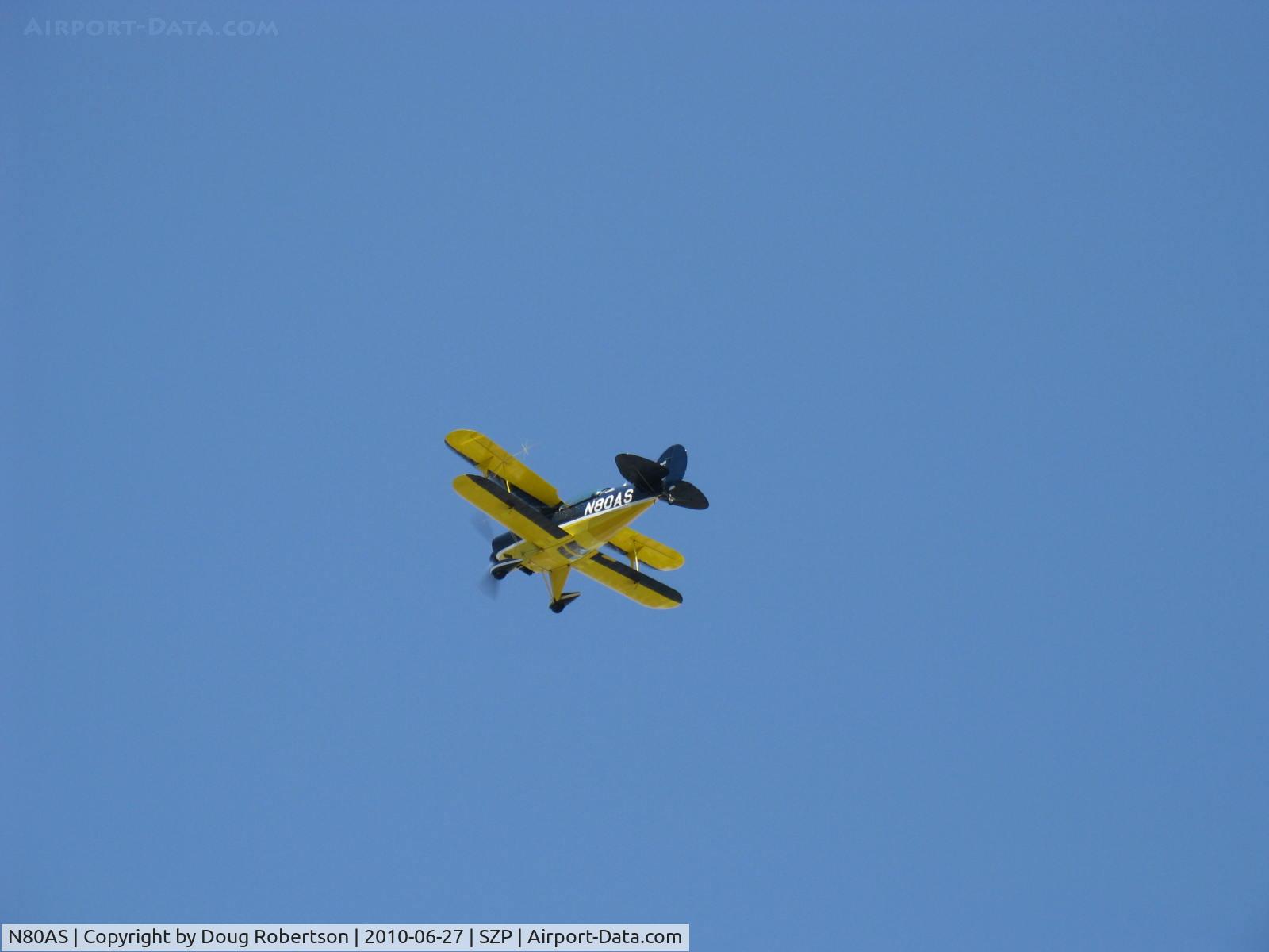 N80AS, 1992 Pitts S-2B Special C/N 5244, 1992 Pitts Aerobatics S-2C, Lycoming AEIO-540, takeoff climb Rwy 22